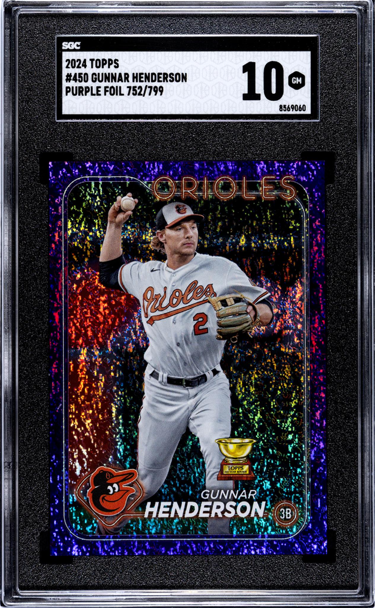 2024 Topps Series 2 Purple Foil Gunnar Henderson #450 /799 SGC 10
