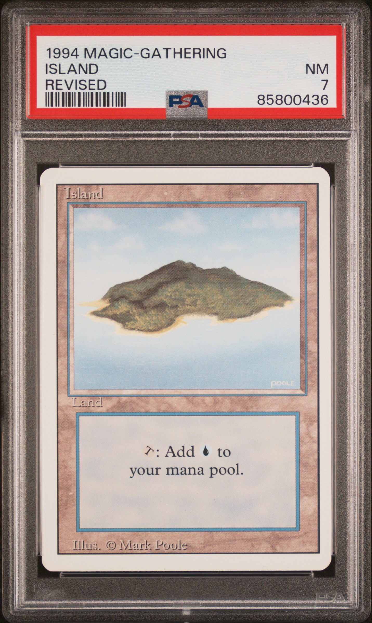 1994 Magic The Gathering Revised Edition Island PSA 7