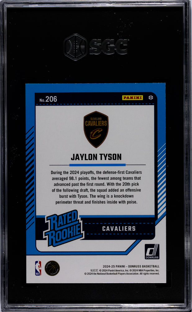 2024 Donruss Jaylon Tyson #206 RC SGC 9.5