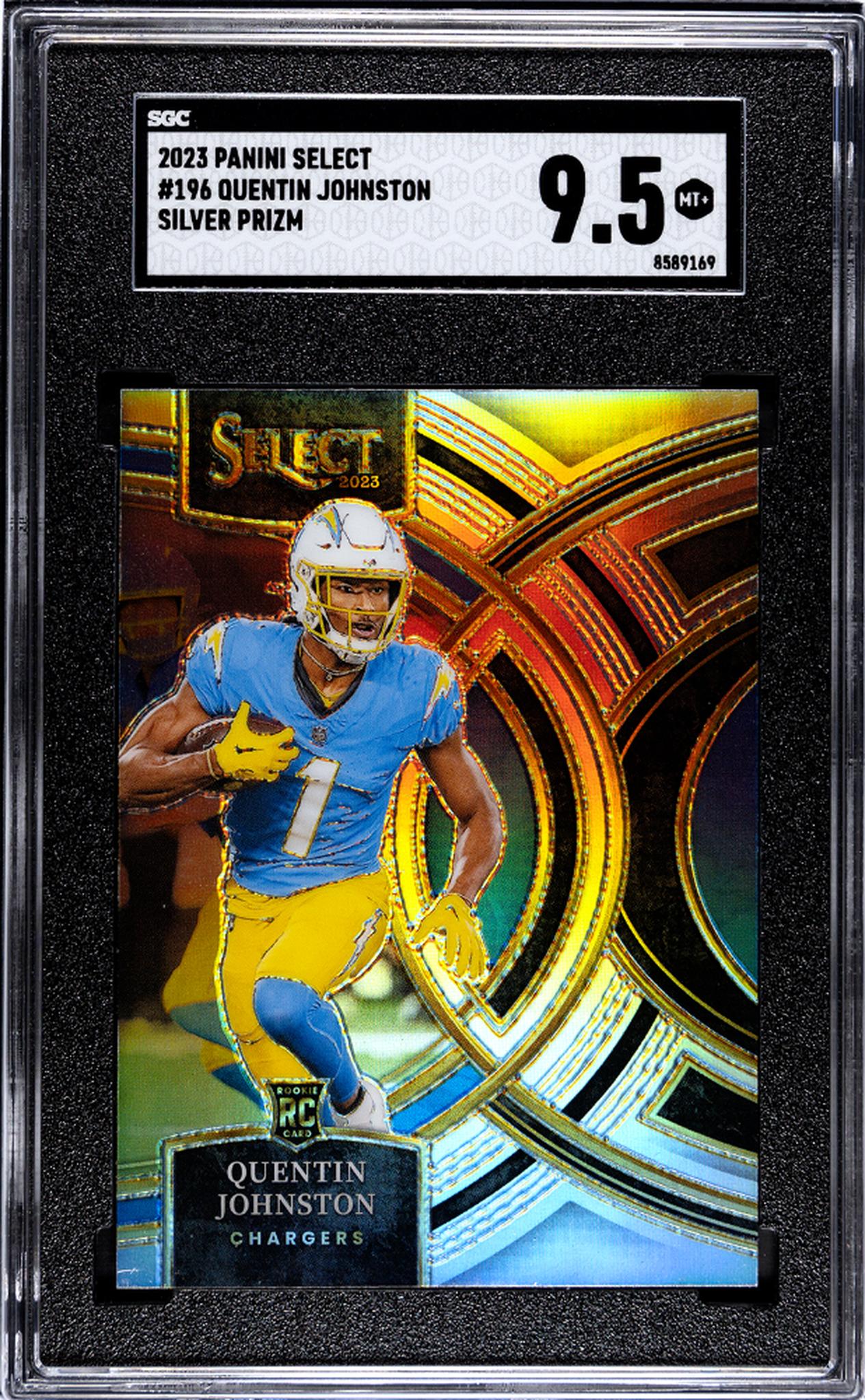 2023 Panini Select #196 Quentin Johnston Silver Prizm SGC 9.5