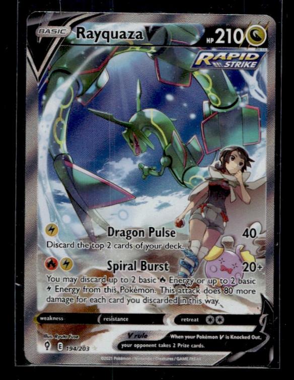 2021 Pokemon Evolving Skies Rayquaza V 194/203