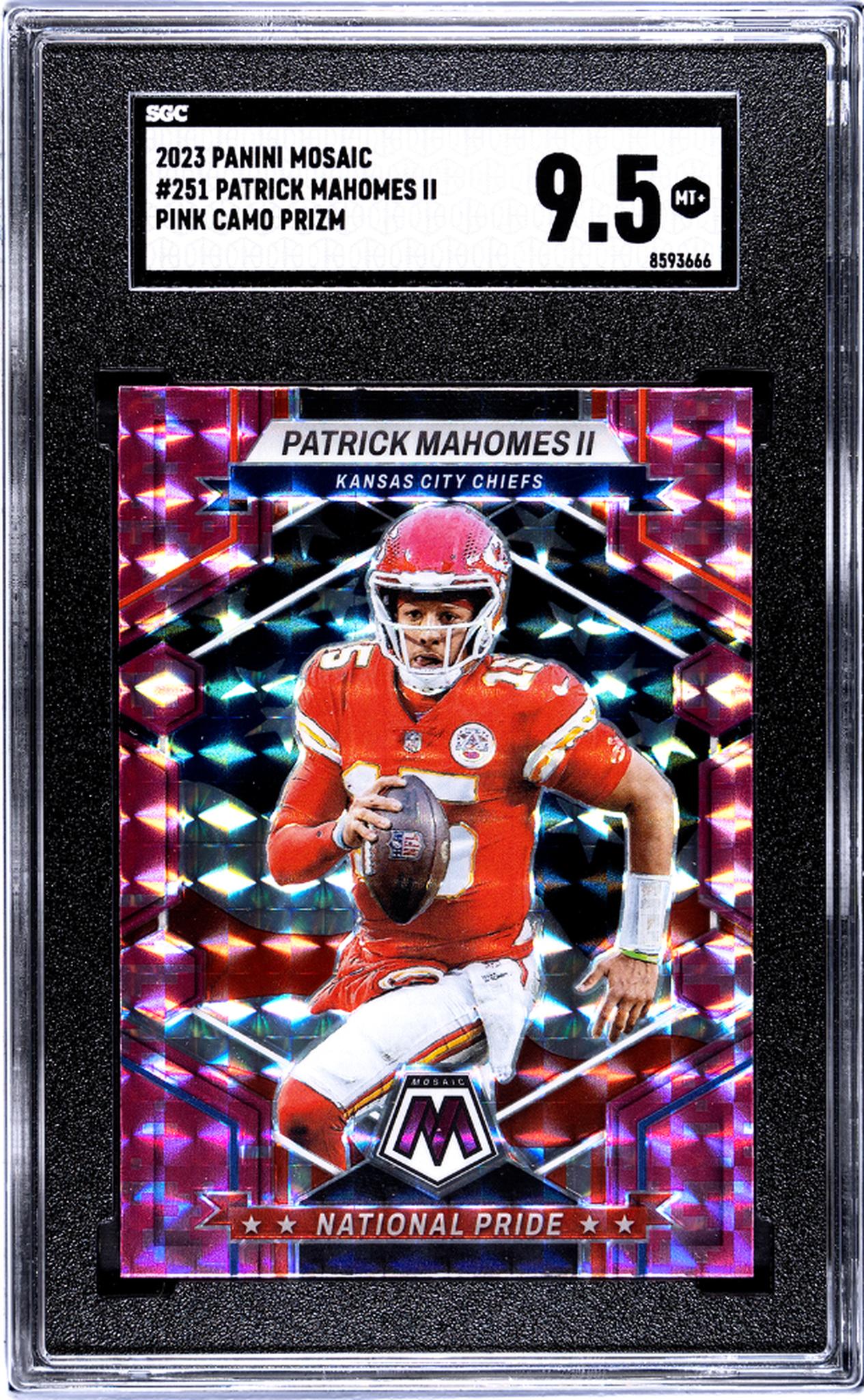 2023 Panini Mosaic #251 Patrick Mahomes II Pink Camo Prizm SGC 9.5