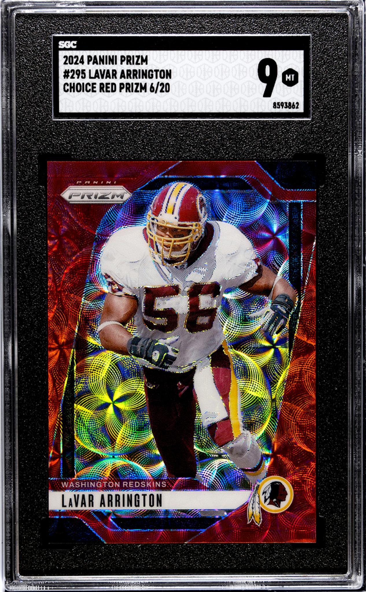 2024 Prizm #295 Lavar Arrington Choice Red Prizm /20 SGC 9