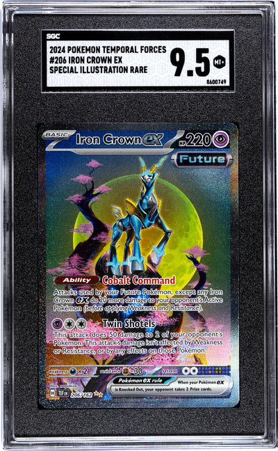 Pokémon Temporal Forces Iron Crown ex #206 Special Illustration Rare SGC 9.5