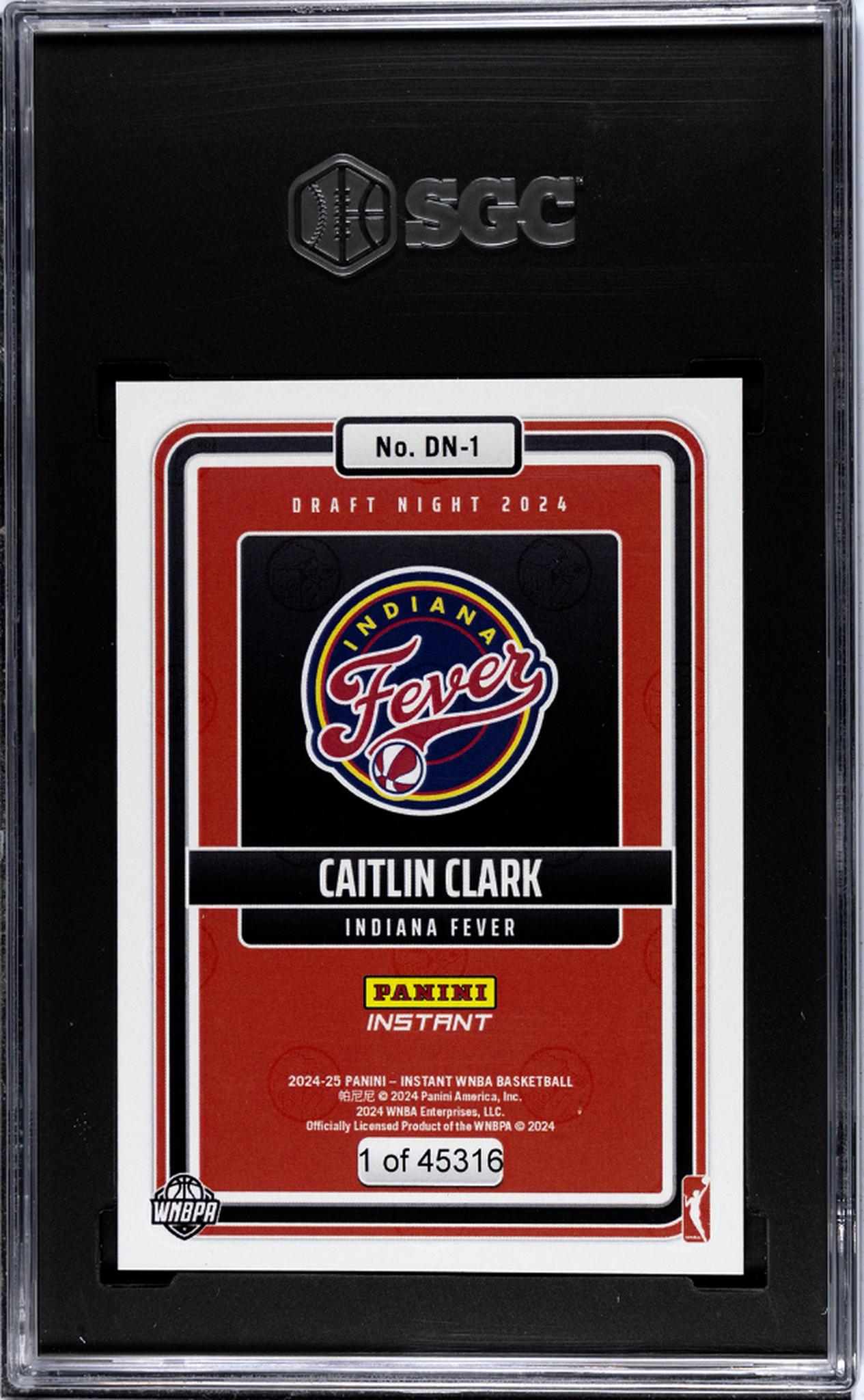 2024 Panini Instant #DN-1 Caitlin Clark Rookie 1 SGC 9.5