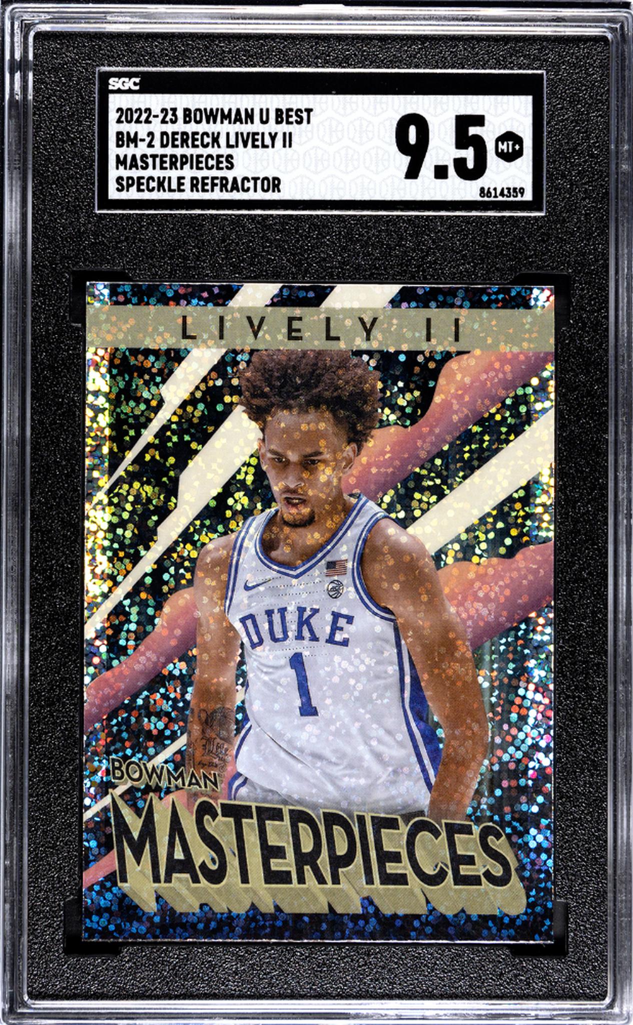 2022-23 Bowman University Best #BM-2 Dereck Lively II Masterpieces, Speckle Ref. SGC 9.5