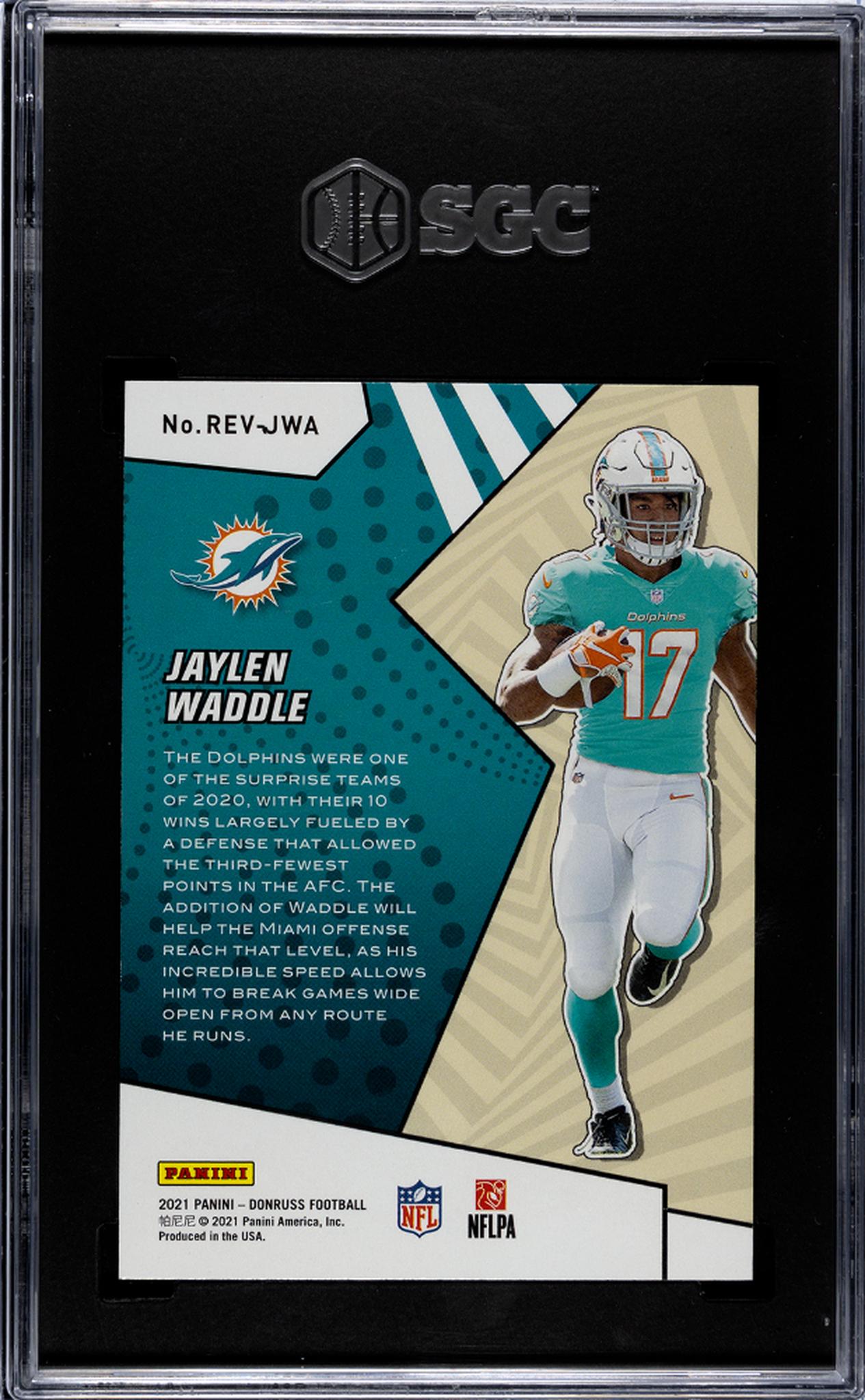 2021 Panini Donruss #REV-JWA Jaylen Waddle Rookie SGC 9