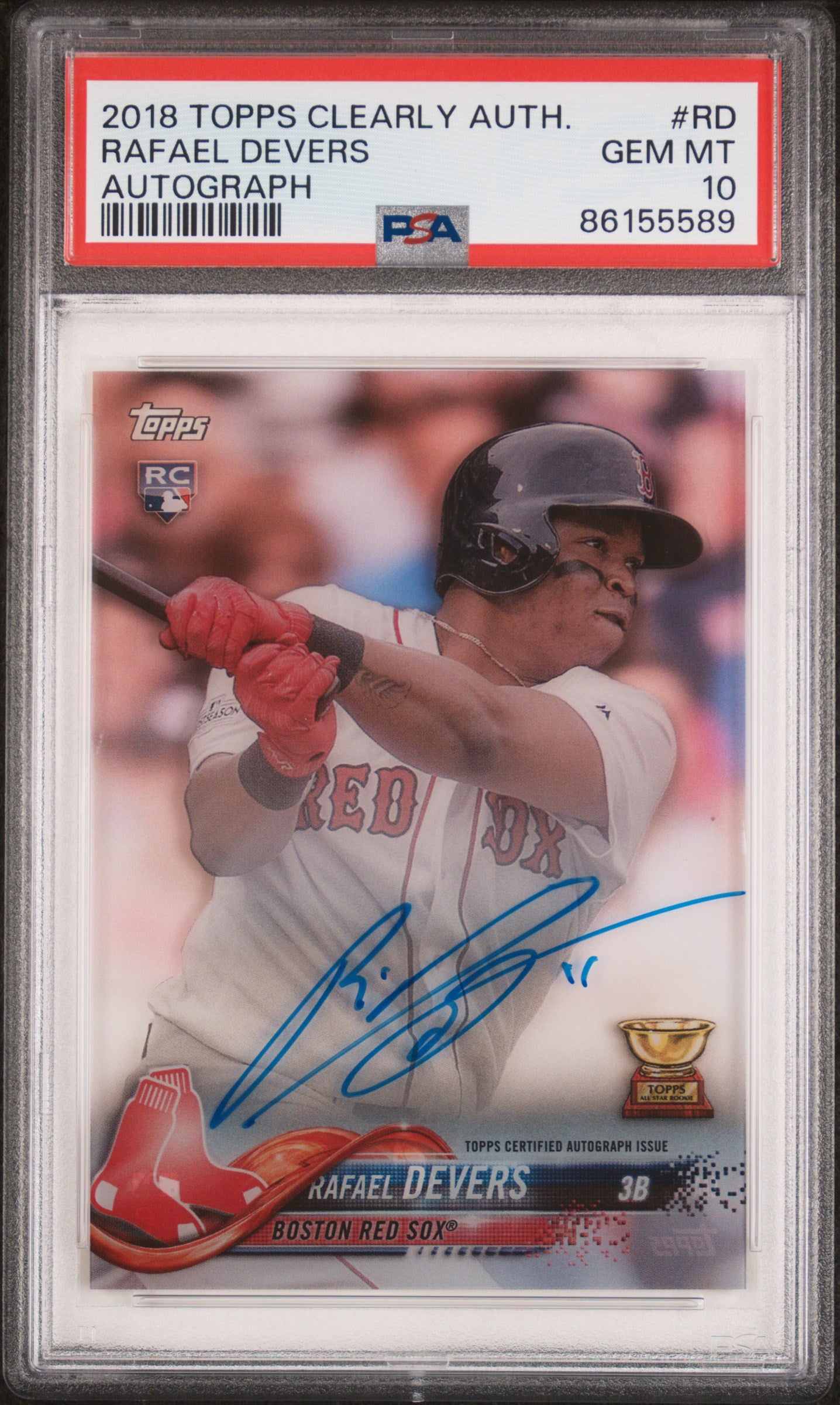 2018 Topps Clearly Authentic Rafael Devers #RD RC Auto PSA 10