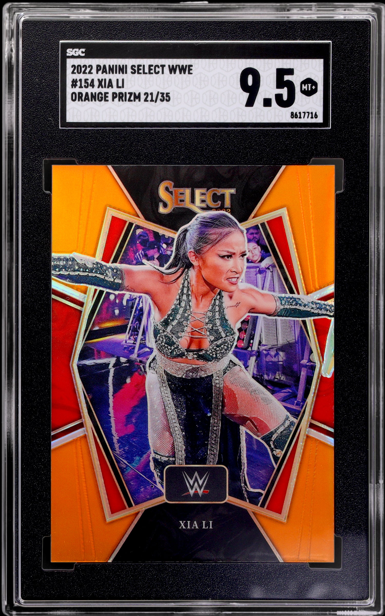 2022 Panini Select WWE Xia Li #154 Orange Prizm 21/35 SGC 9.5
