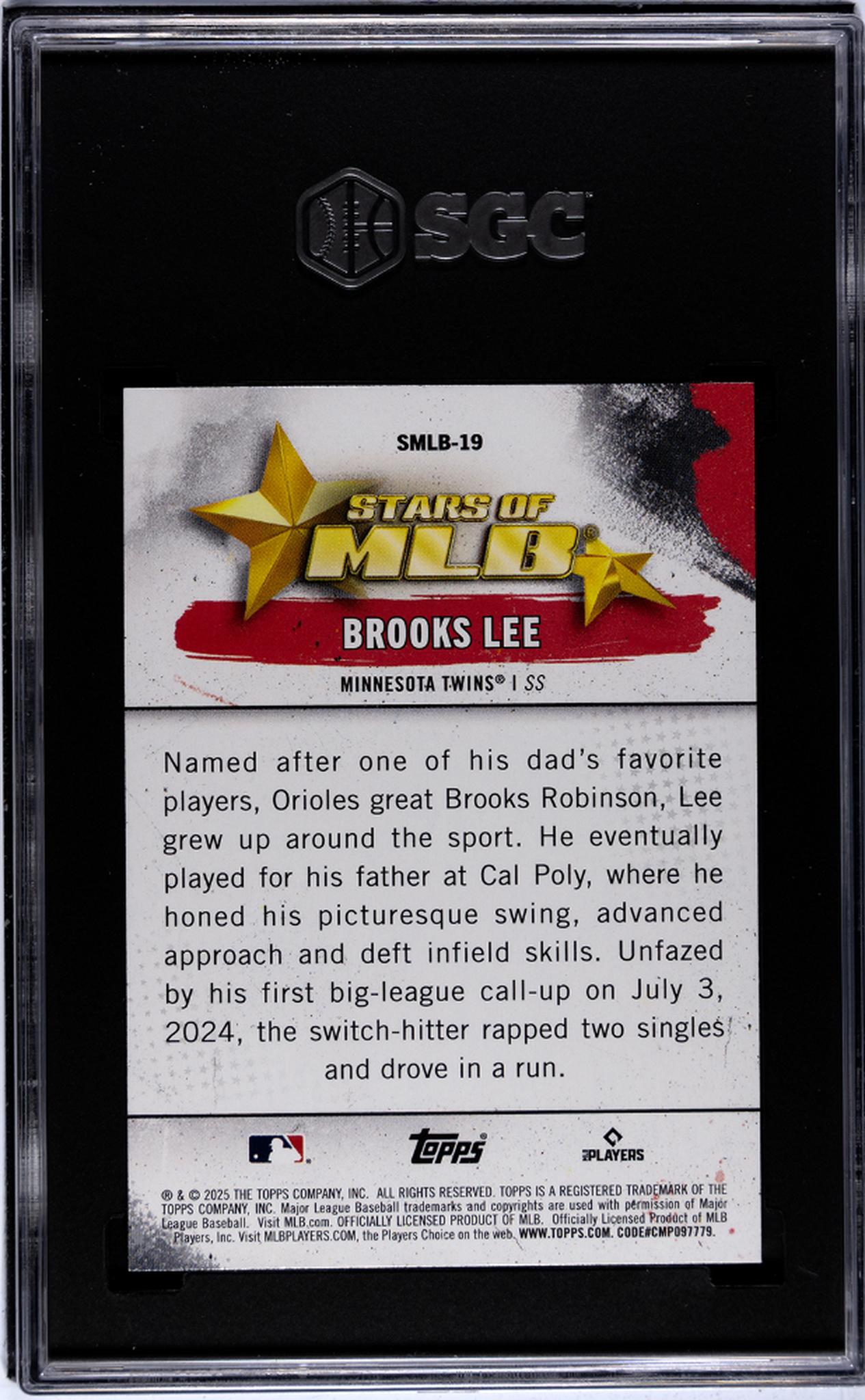 2025 Topps Series 1 Stars of MLB Brooks Lee #SMLB-19 RC SGC 10