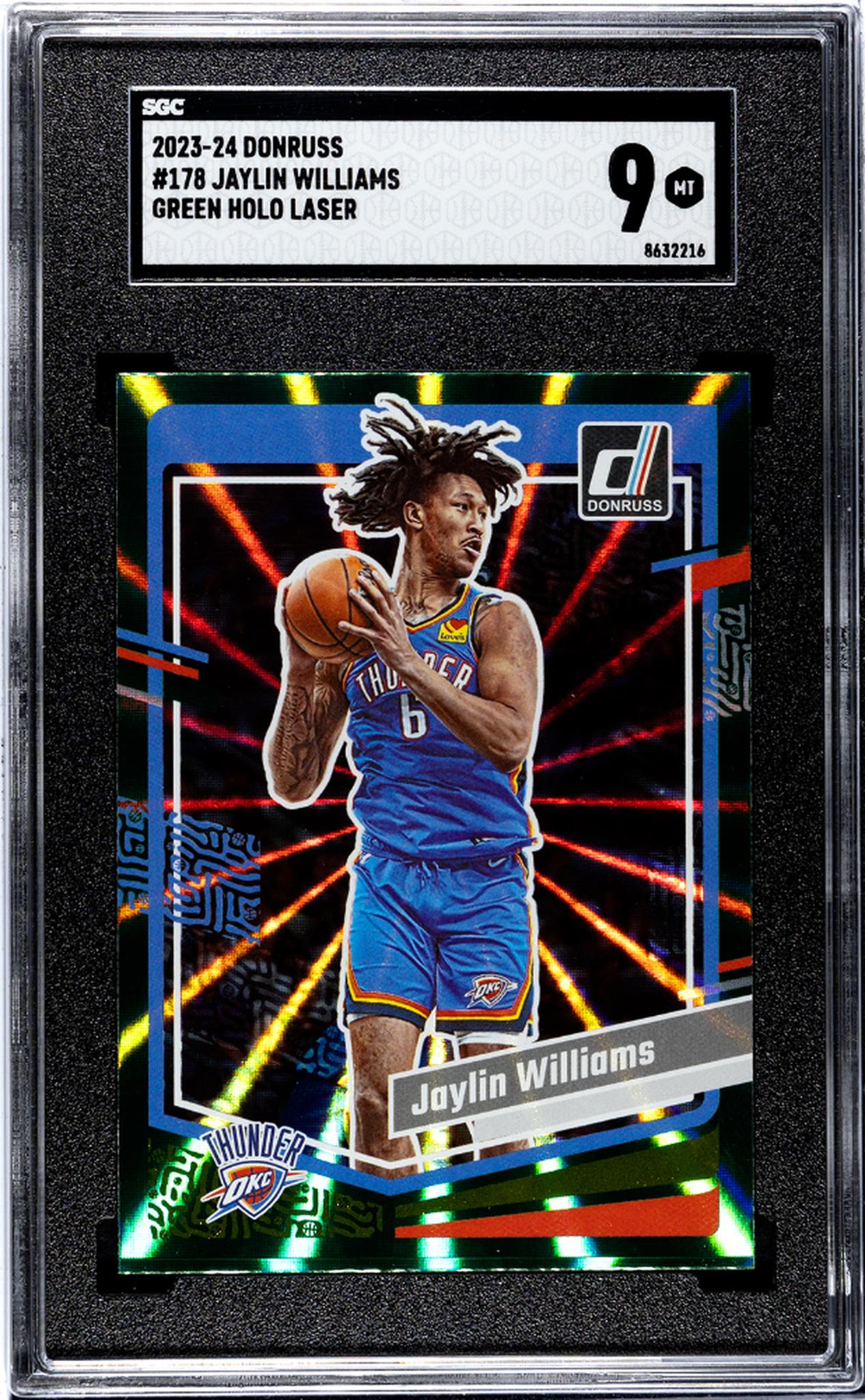 2023 Donruss #178 Jaylin Williams Green Holo Laser SGC 9