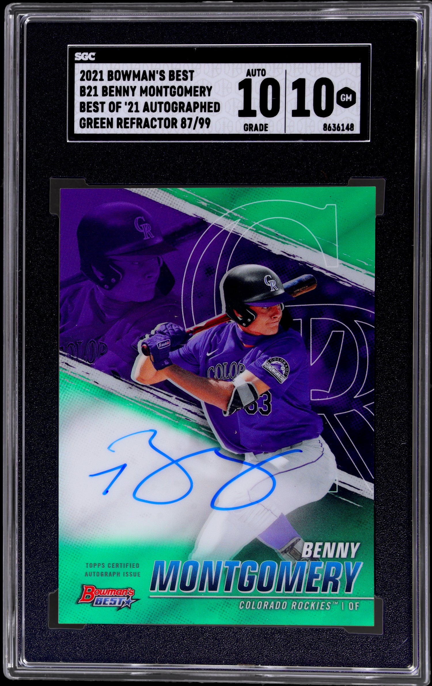2021 Bowman's Best Best of '21 Benny Montgomery #B21-BM /99 Auto SGC 10