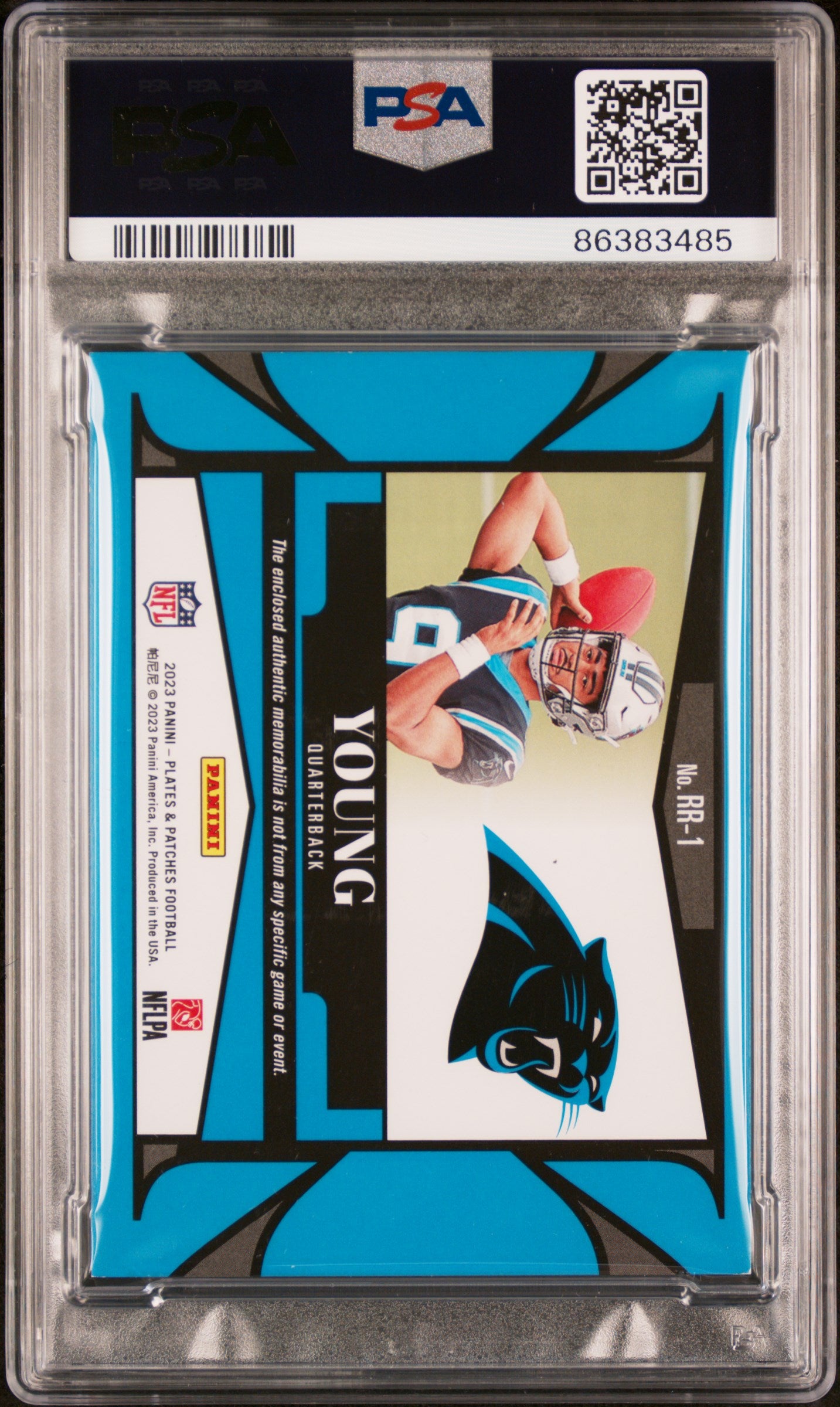 2023 Plates & Patches #RR1 Bryce Young Rookie Reflections /55 PSA 8