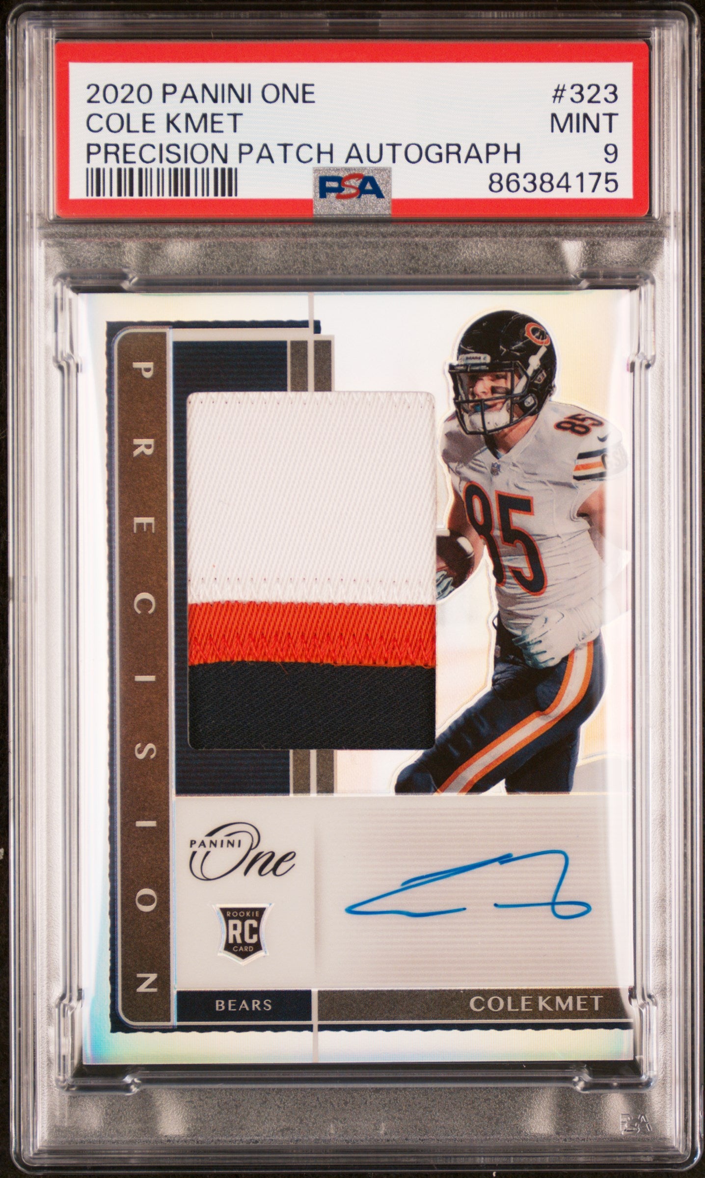 2020 Panini One Precision Cole Kmet #323 RC RPA /49 PSA 9