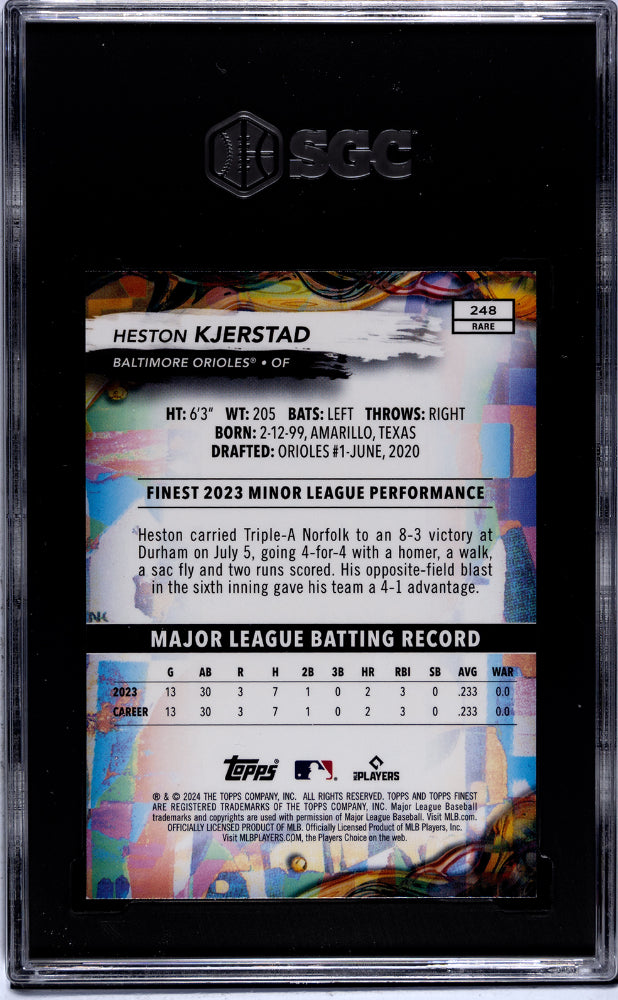 2024 Topps Finest #248 Heston Kjerstad SGC 9.5