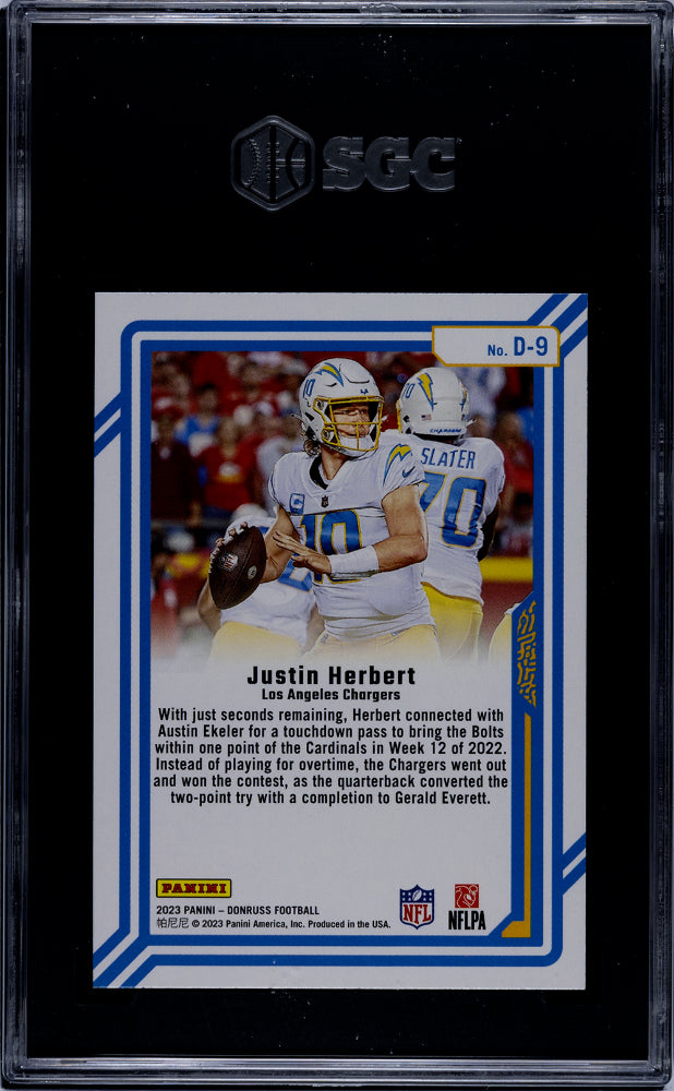 2023 Donruss #D-9 Justin Herbert Dominators SGC 10