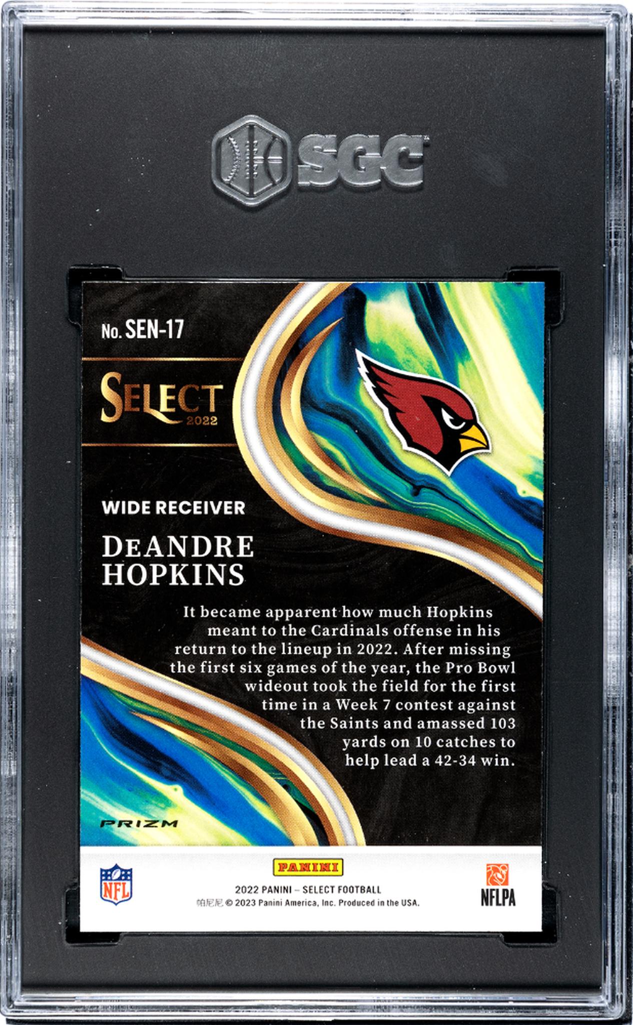 2022 Panini Select #SEN-17 DeAndre Hopkins Silver  SGC 9.5