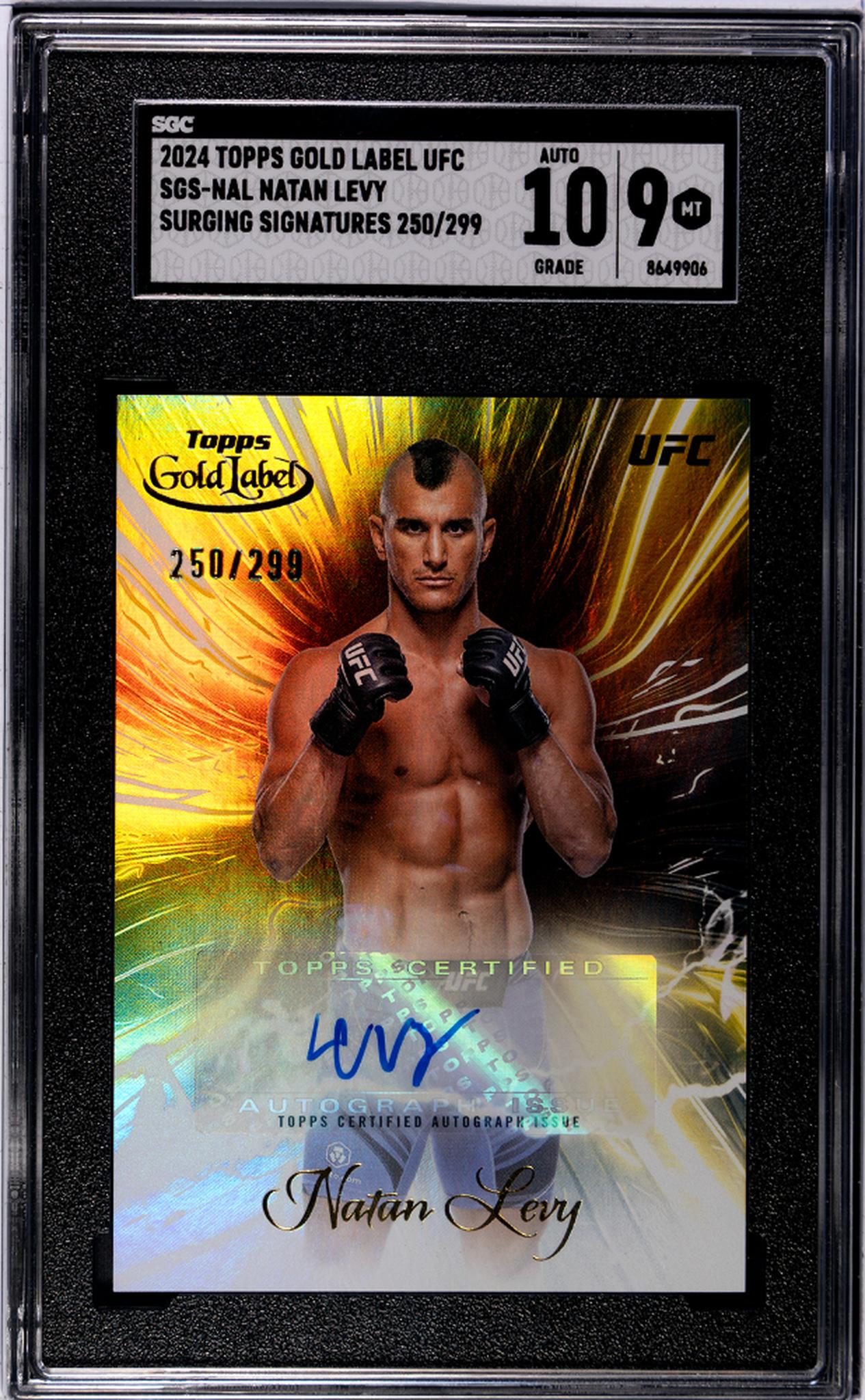2024 Topps Gold Label #SGS-NAL Natan Levy Surging Signatures /299 SGC 10