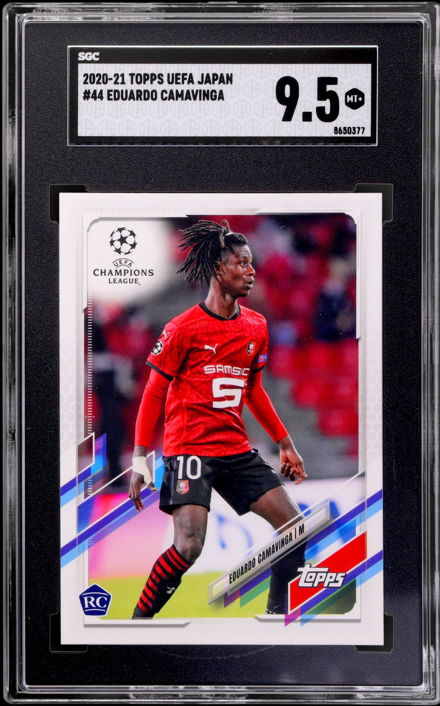2020-21 Topps UEFA Japan Eduardo Camavinga #44 RC SGC 9.5