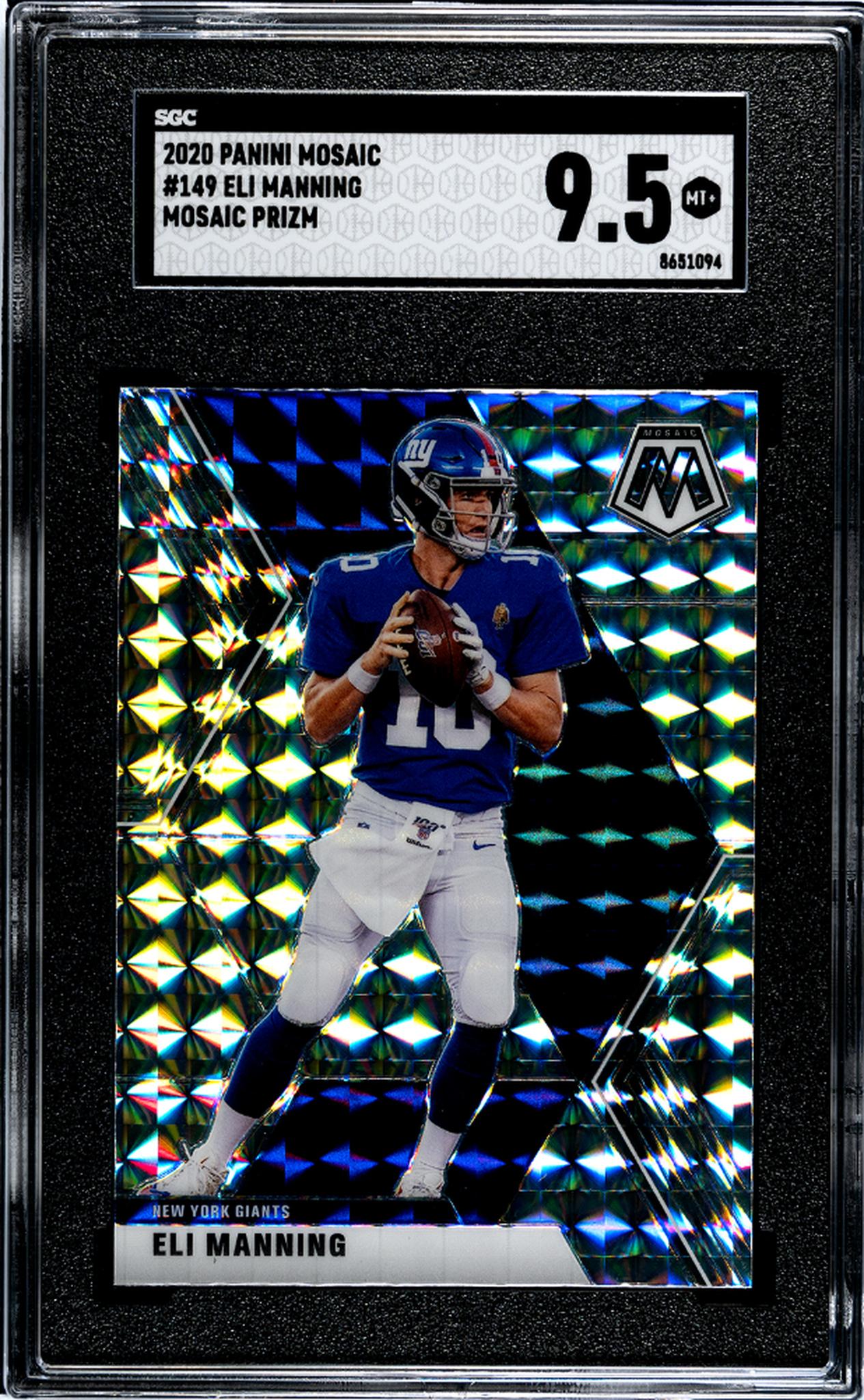 2020 Panini Mosaic #149 Eli Manning Mosaic Prizm SGC 9.5