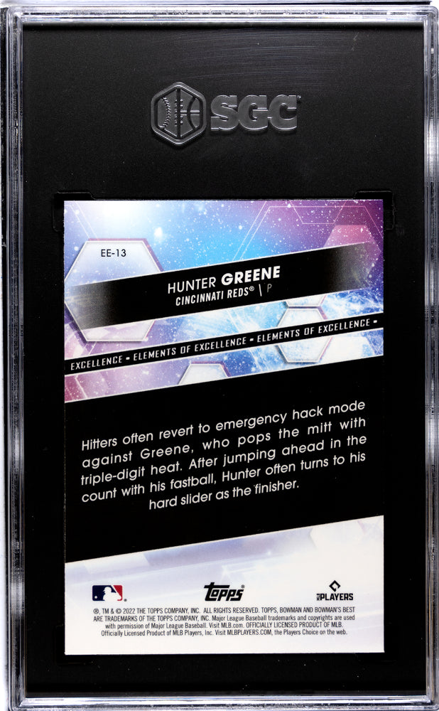 2022 Bowman's Best #EE-13 Hunter Greene Elements of Excel. SGC 10