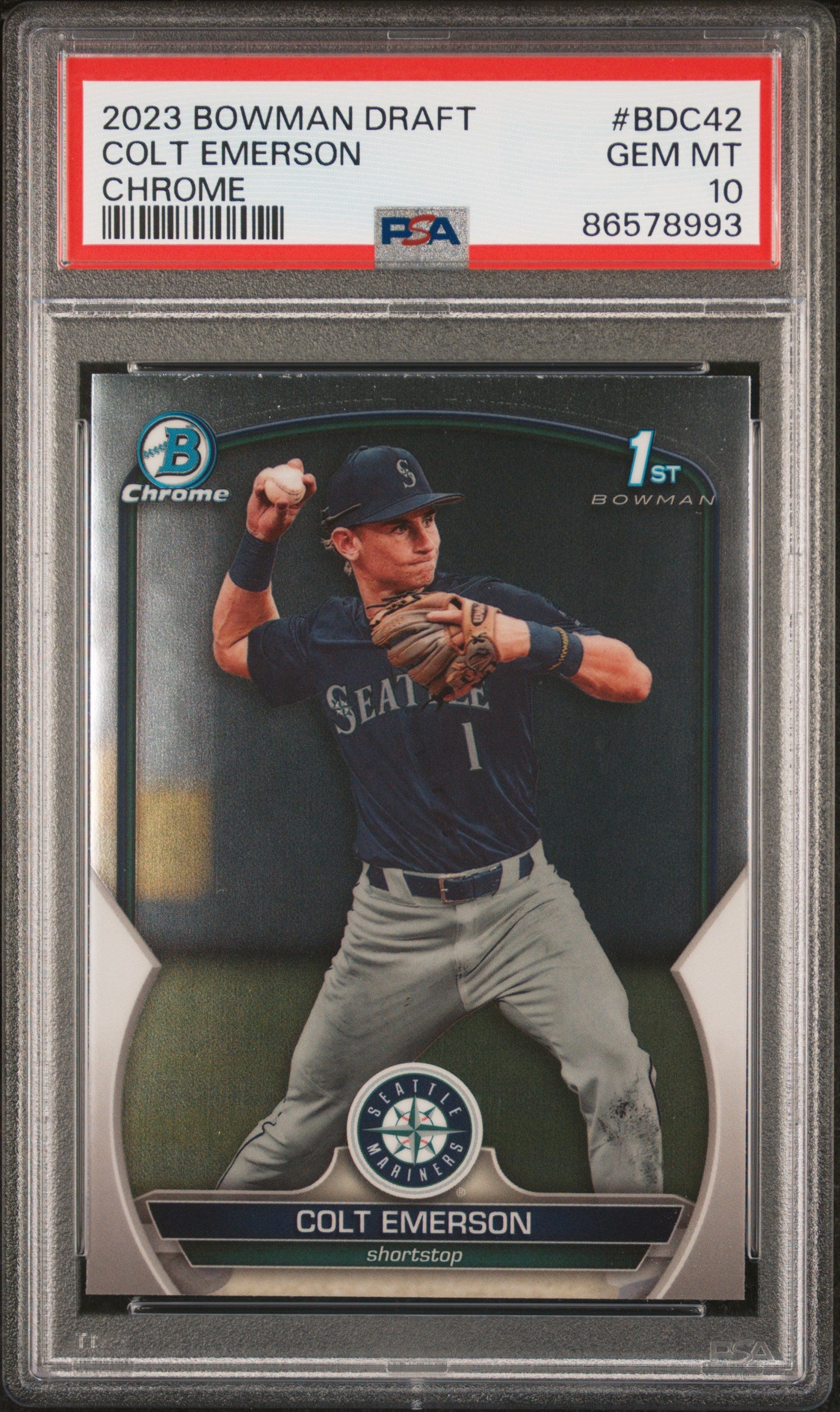 2023 Bowman Draft Chrome Colt Emerson #BDC42 1st Bowman PSA 10