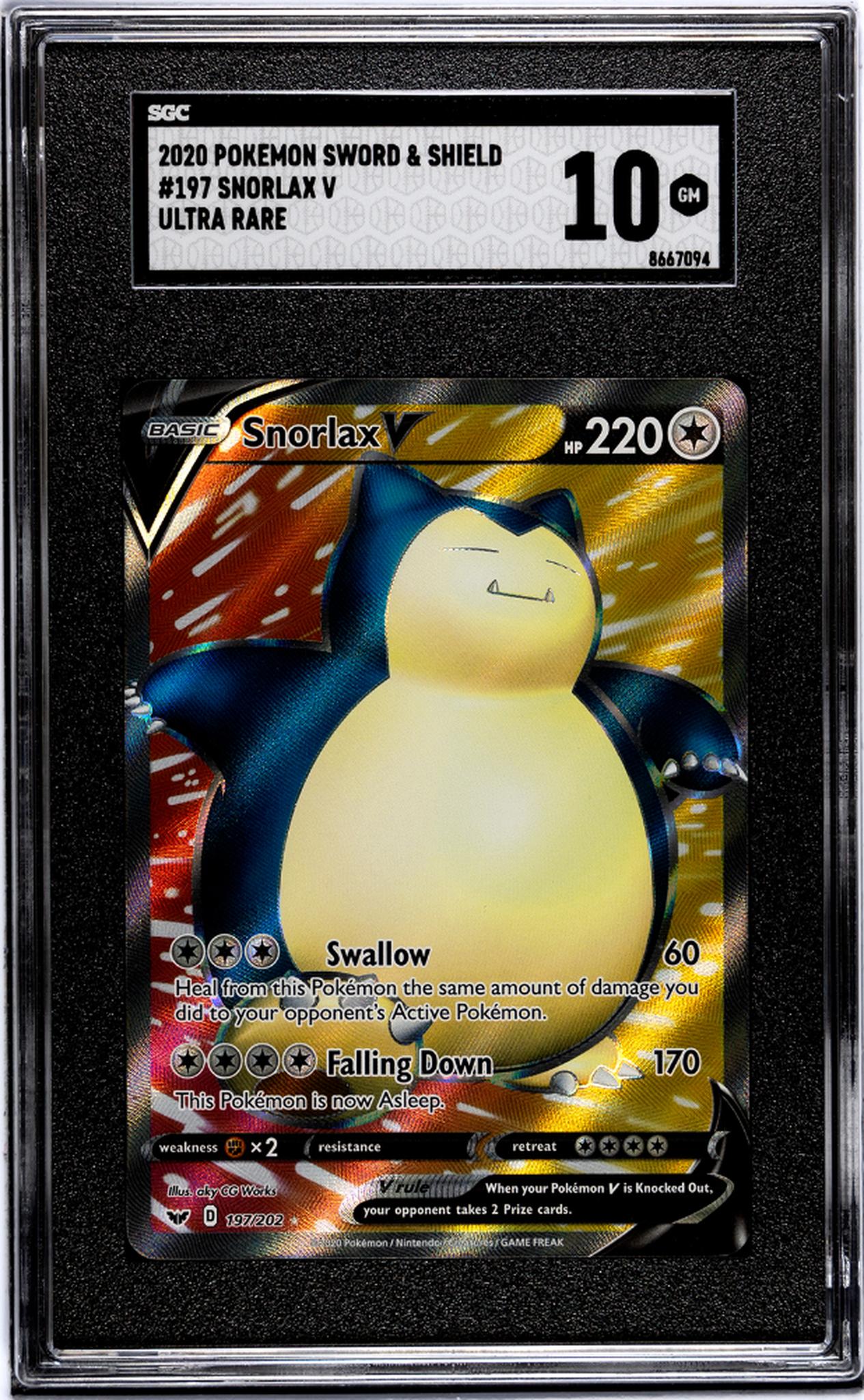 2020 Pokémon Sword & Shield Snorlax #197/202 V SGC 10