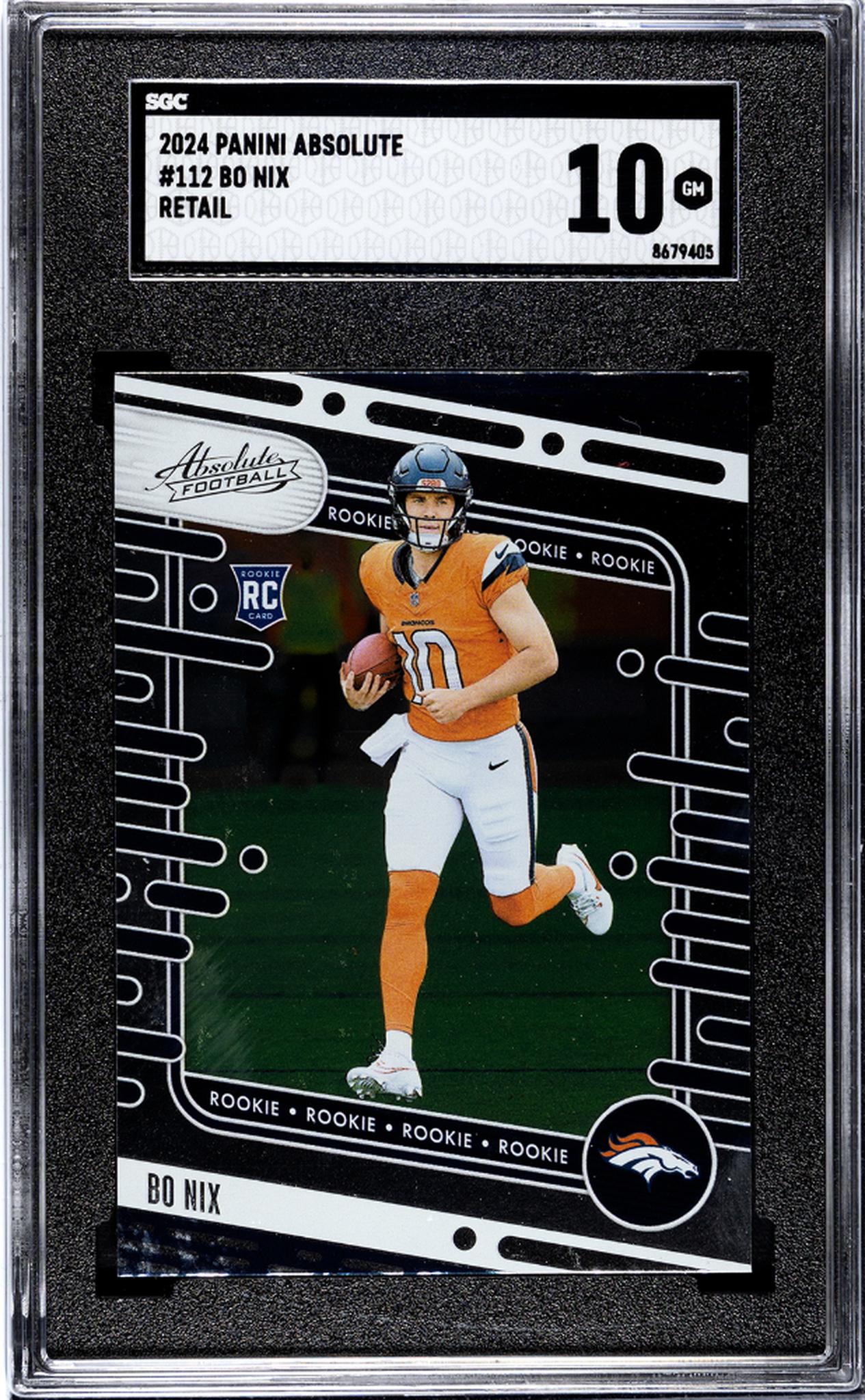 2024 Panini Absolute Retail Bo Nix #112 RC SGC 10