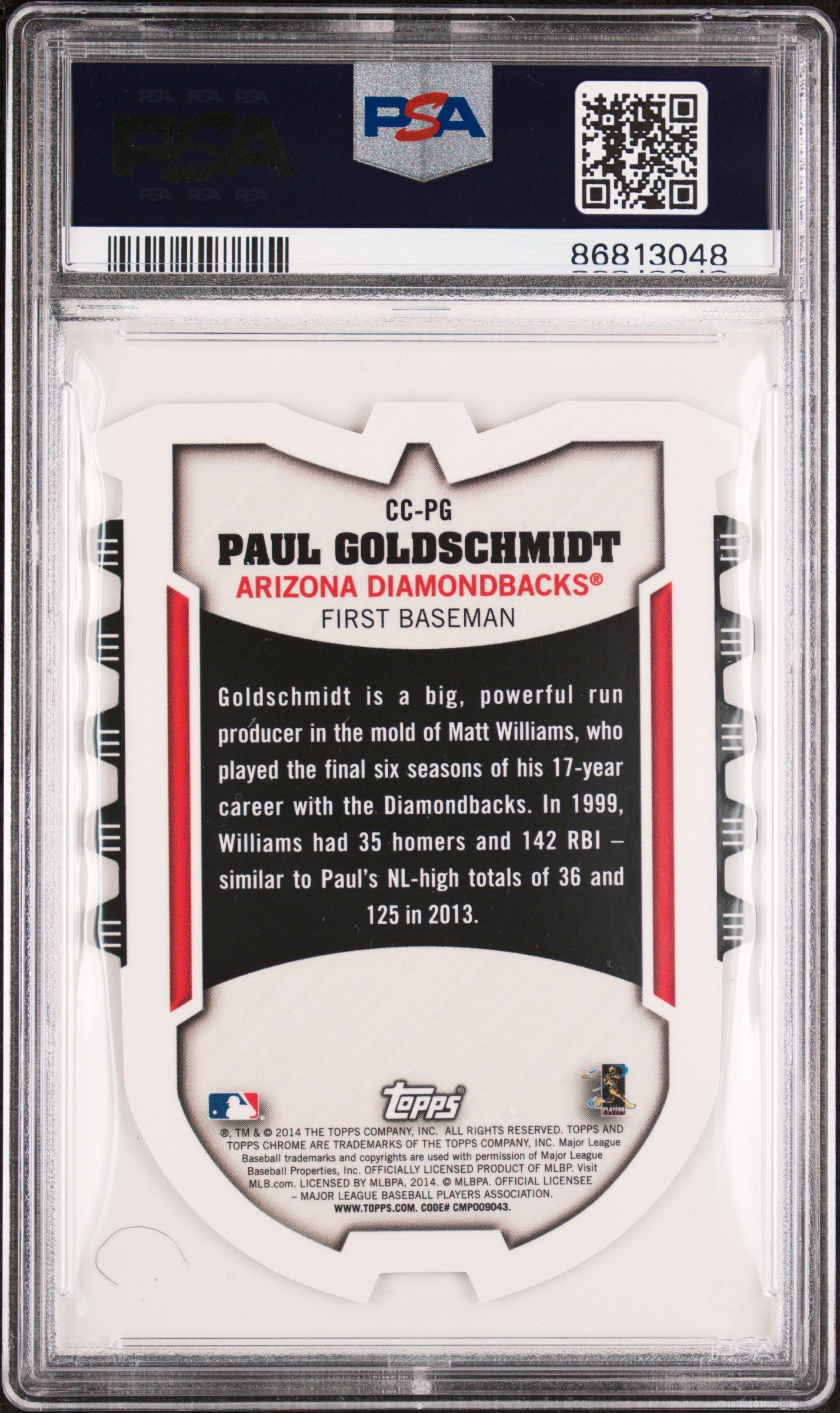 2014 Topps Chrome Connections Die-Cuts Paul Goldschmidt #CC-PG PSA 10