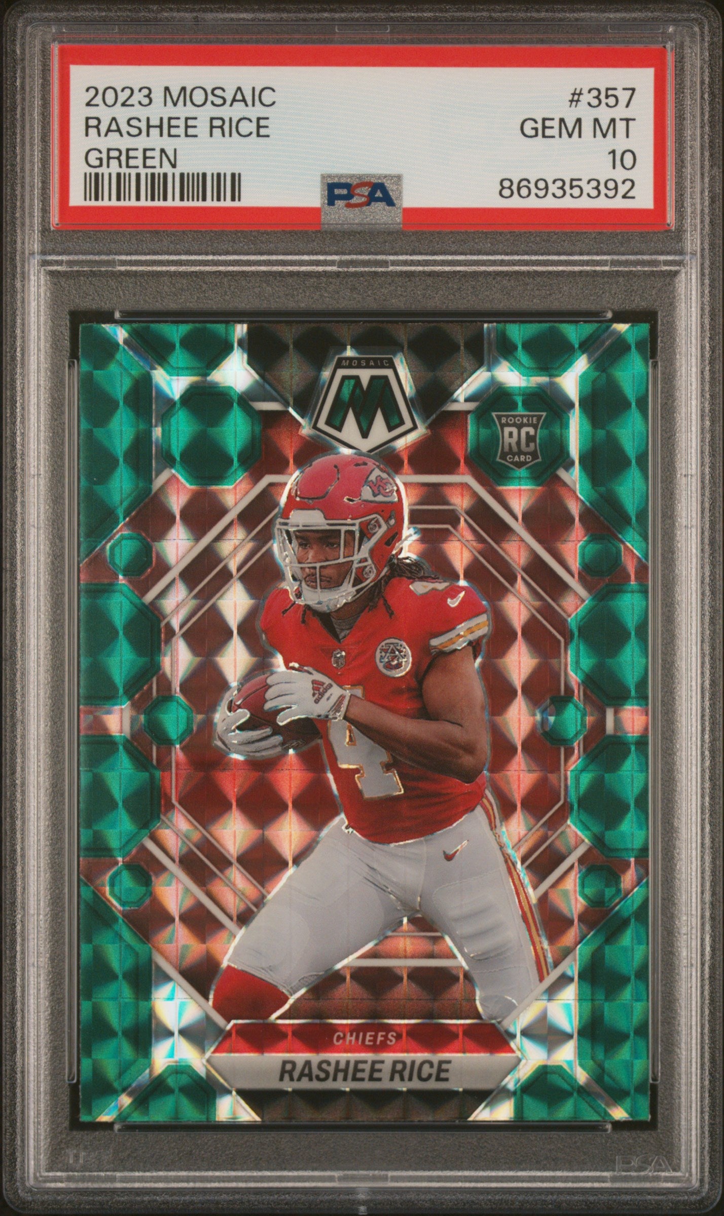 2023 Panini Mosaic Mosaic Green Rashee Rice #357 PSA 10
