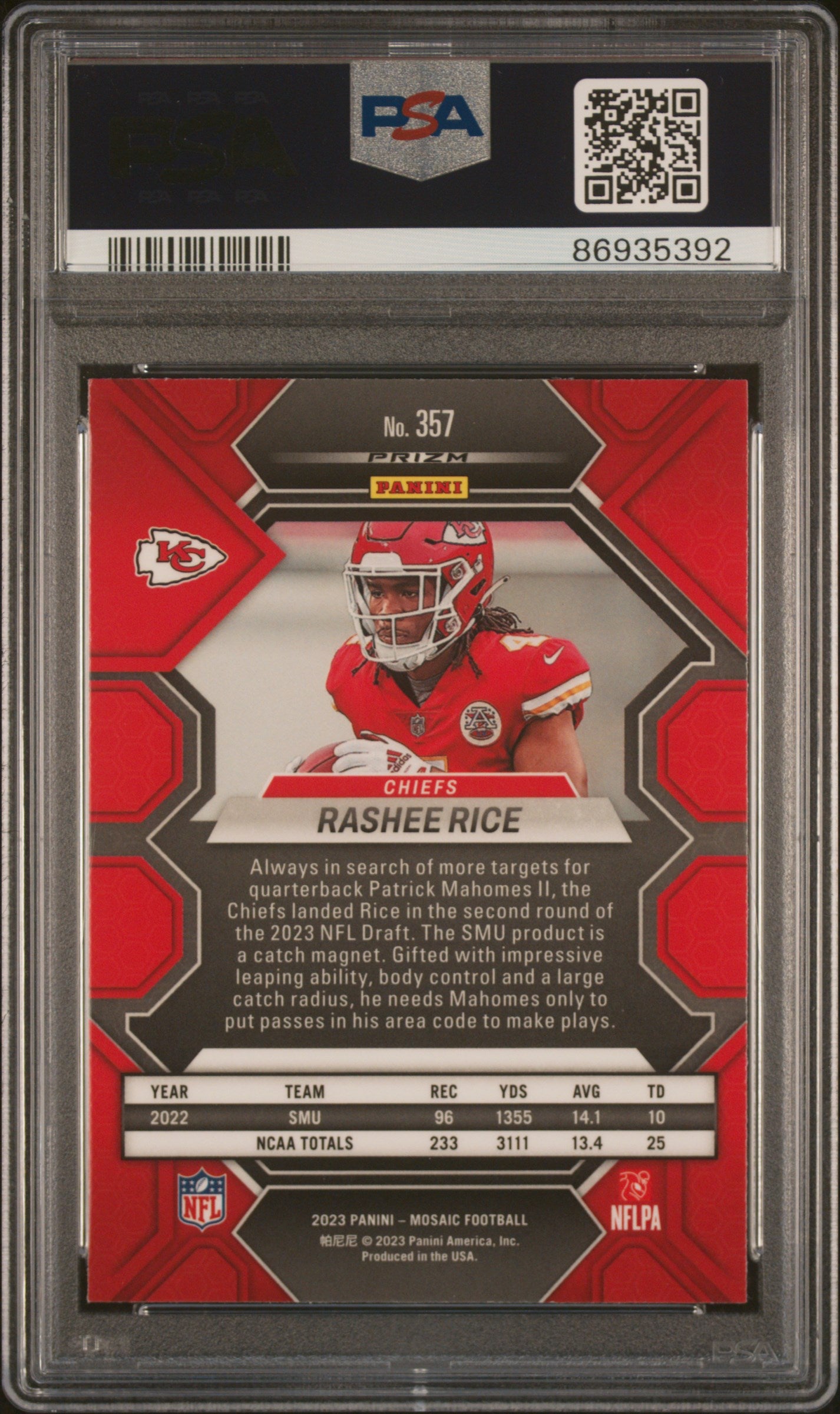 2023 Panini Mosaic Mosaic Green Rashee Rice #357 PSA 10