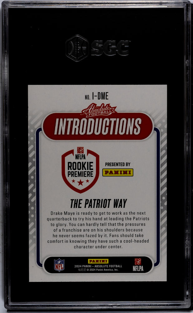 2024 Panini Absolute #I-DME Drake Maye Introductions SGC 10