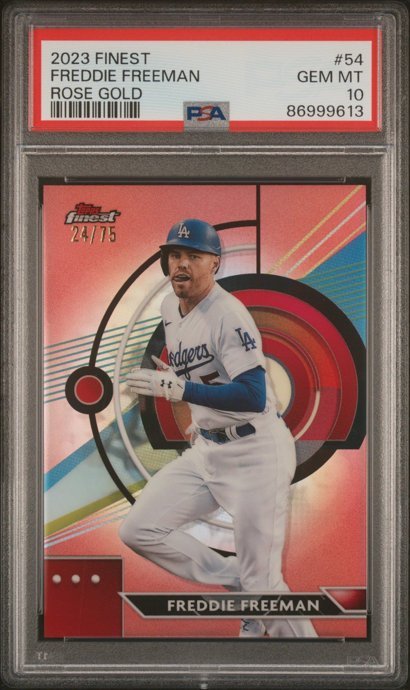 2023 Finest #54 Freddie Freeman /75 PSA 10