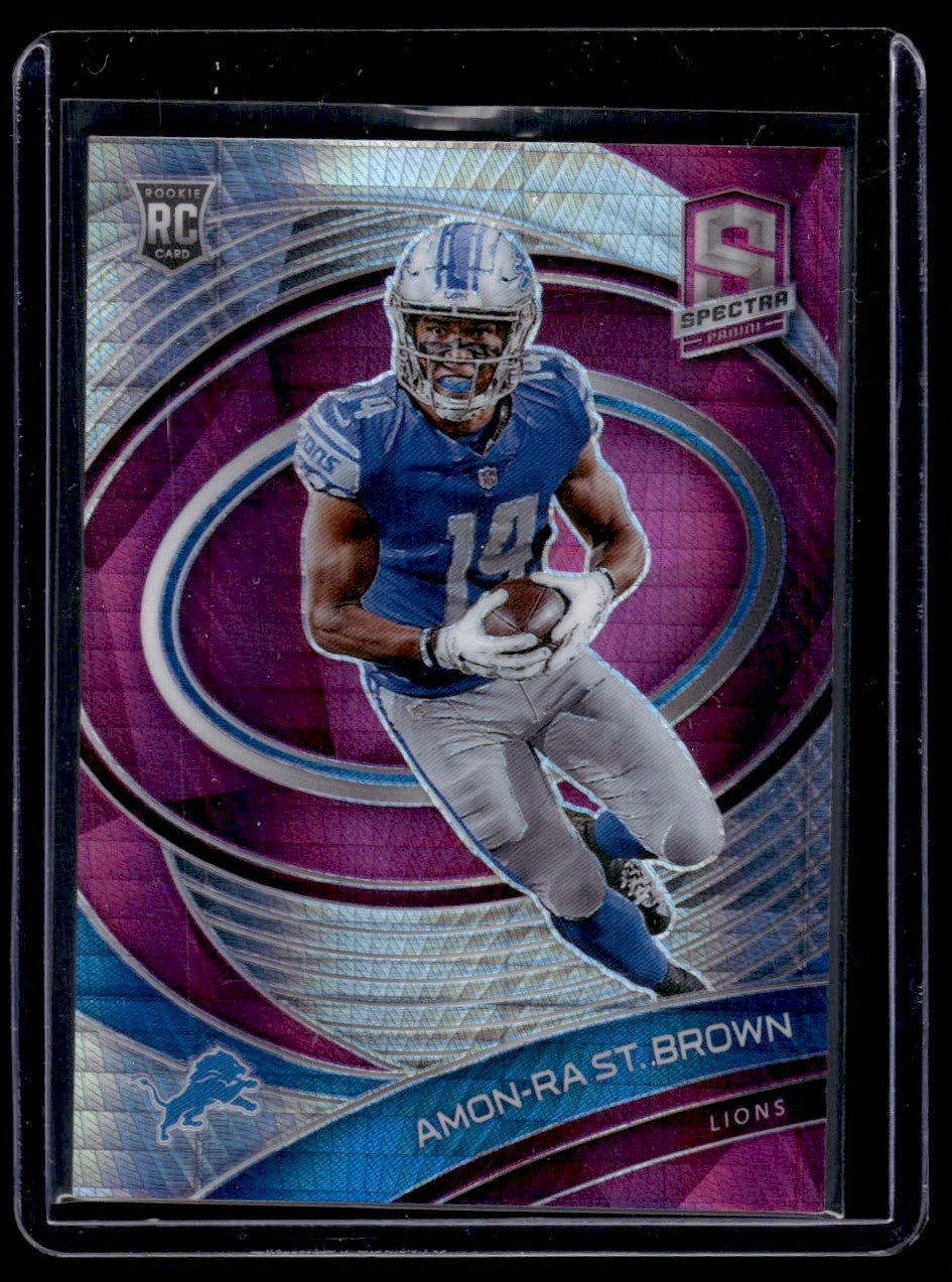 2021 Panini Spectra Neon Pink Amon-Ra St. Brown #169 RC Prizm /25