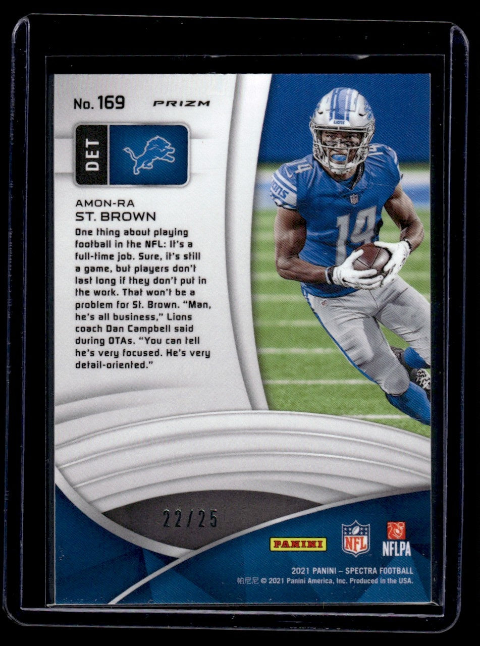 2021 Panini Spectra Neon Pink Amon-Ra St. Brown #169 RC Prizm /25