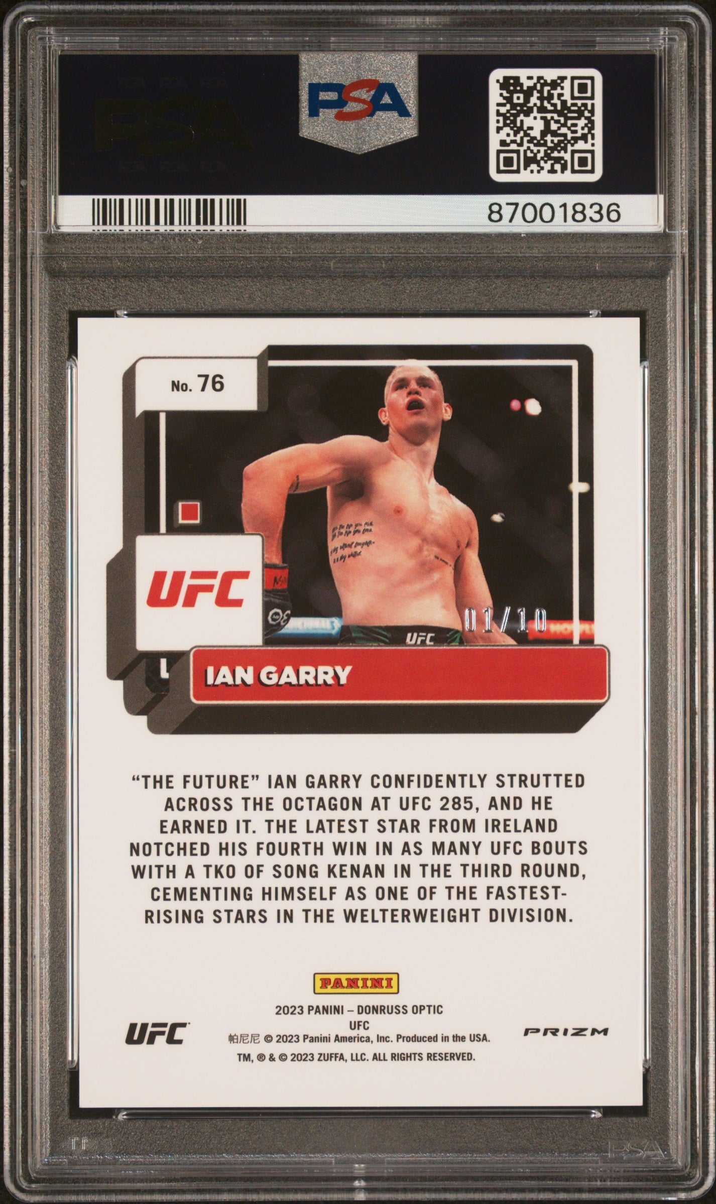 2023 Panini Donruss Optic UFC #76 Ian Garry Gold PSA 9