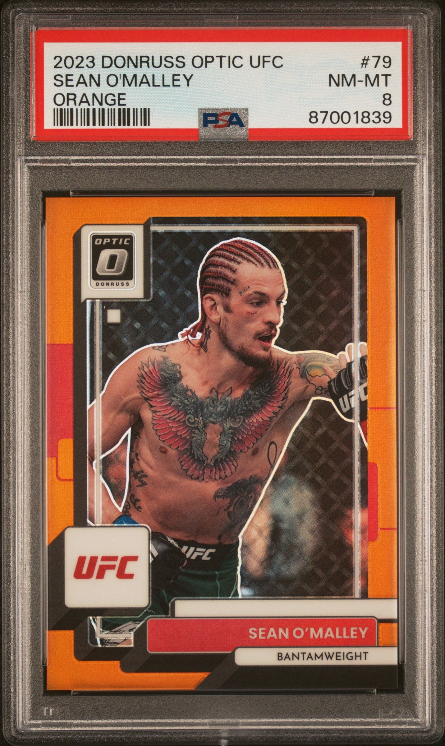 2023 Panini Donruss Optic UFC #79 Sean O'Malley Orange PSA 8