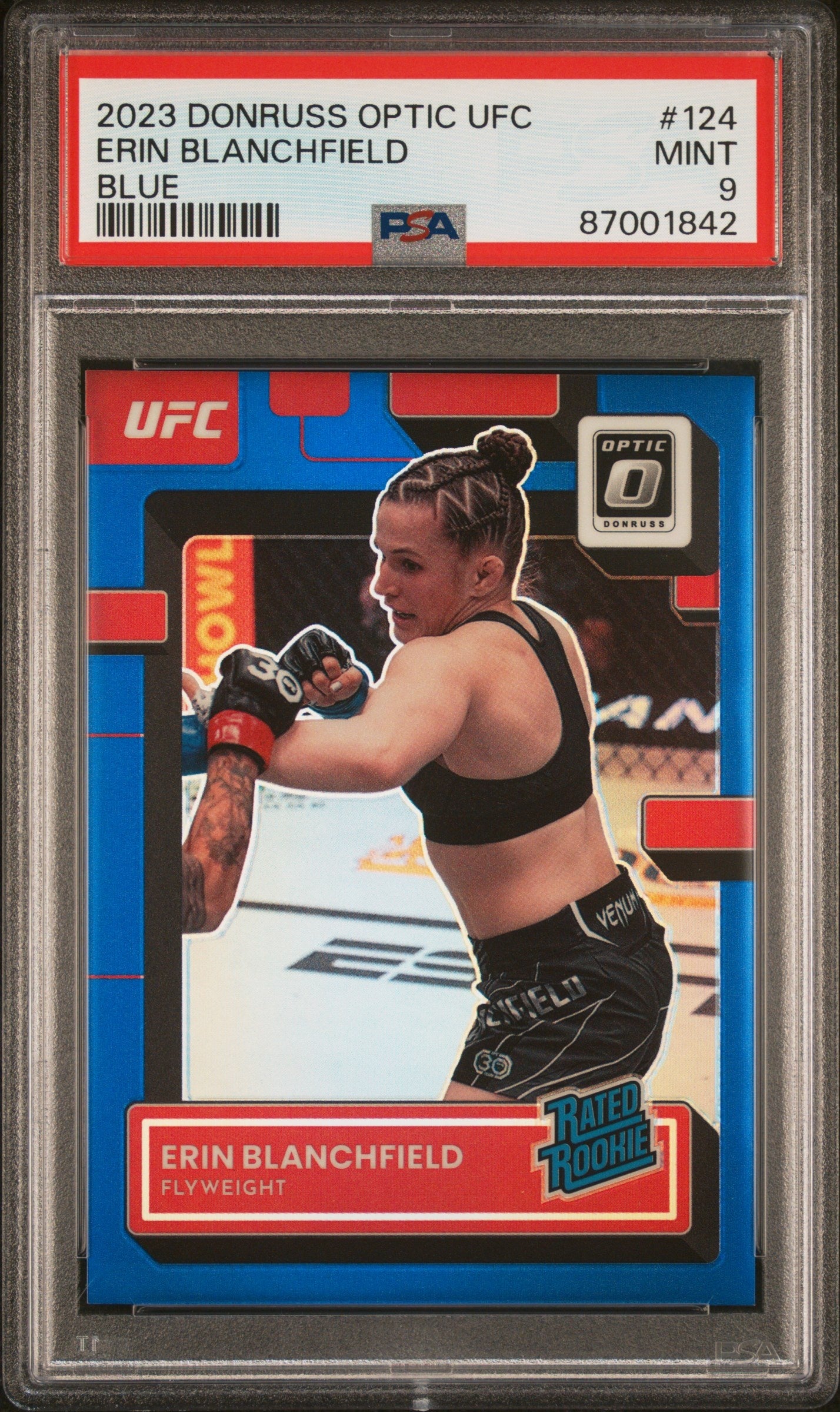 2023 Panini Donruss Optic UFC #124 Erin Blanchfield Blue PSA 9