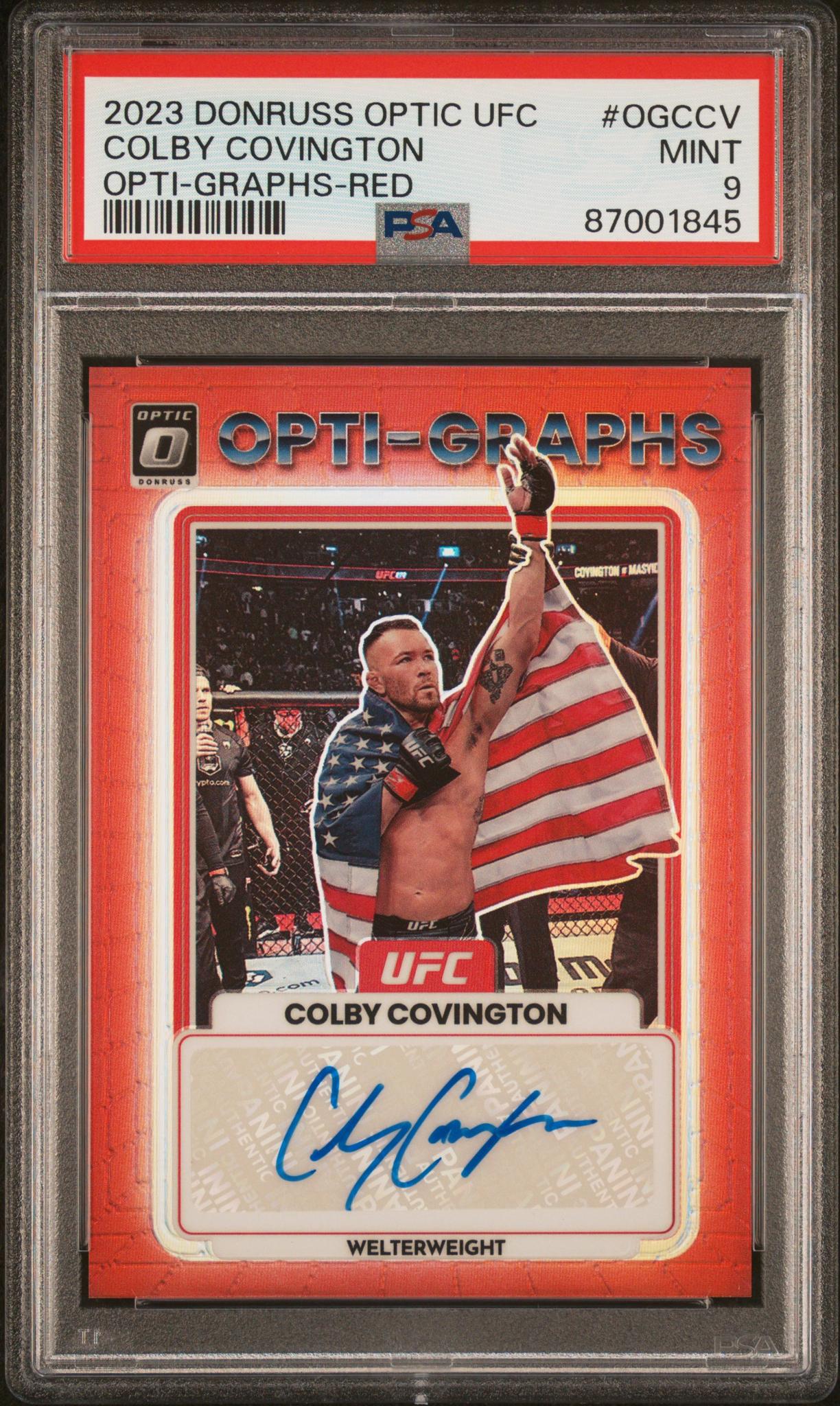 2023 Donruss Optic #OG-CCV Colby Covington Opti-Graphs /199 PSA 9