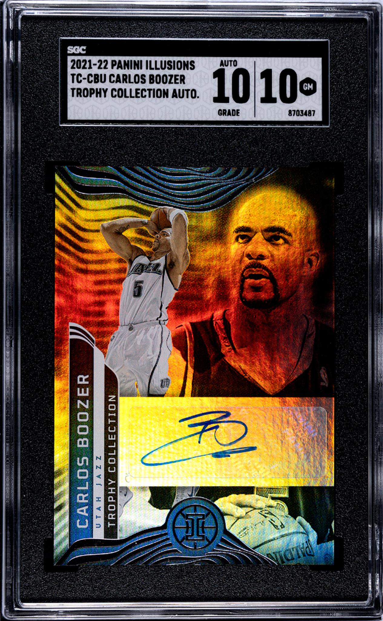 2021-22 Panini Illusions #TC-CBU Carlos Boozer Trophy Collection Auto. SGC 10