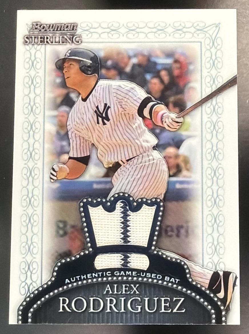 2005 Bowman Sterling Alex Rodriguez Game Used Bat MEM Yankees