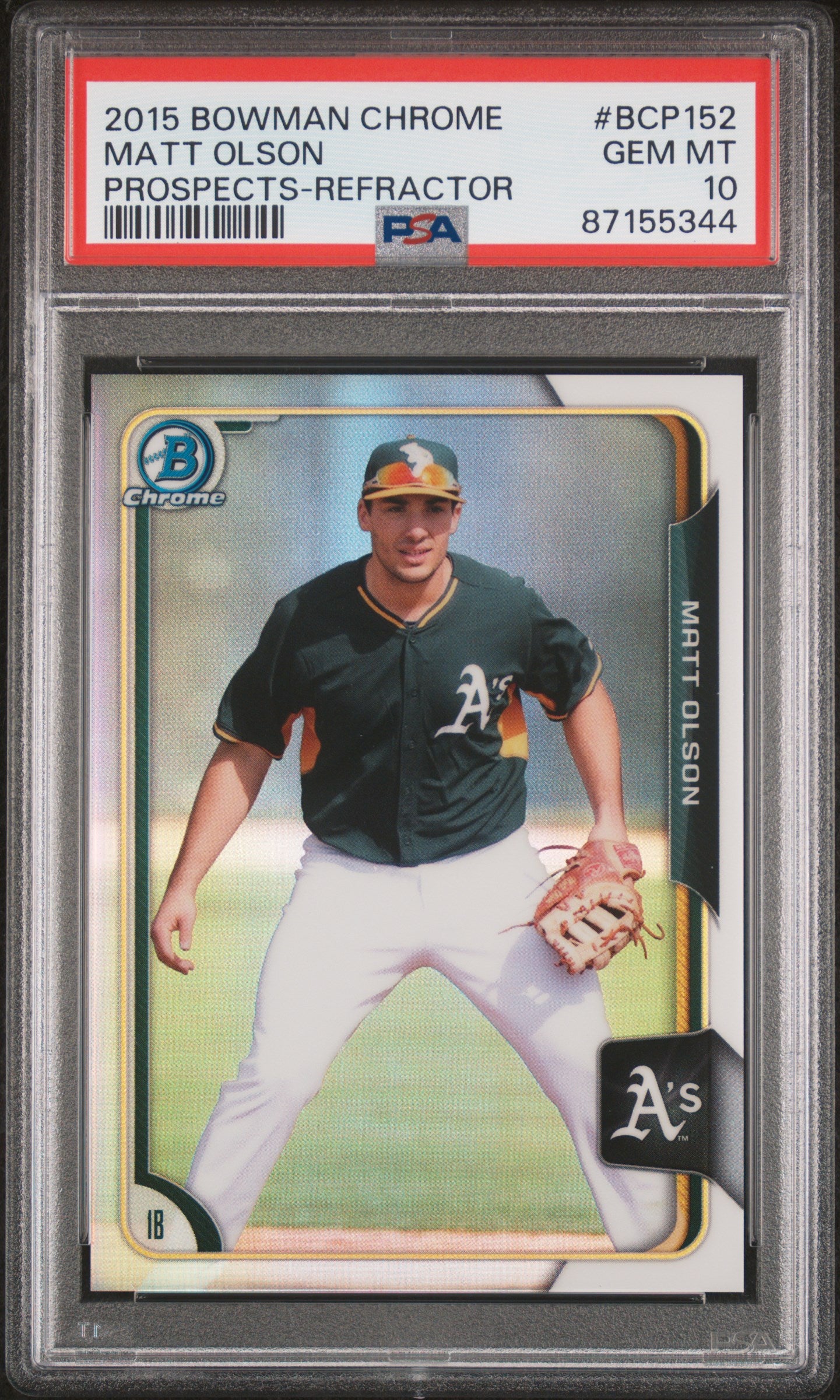 2015 Bowman Chrome Prospects Refractor Matt Olson #BCP152 /499 PSA 10