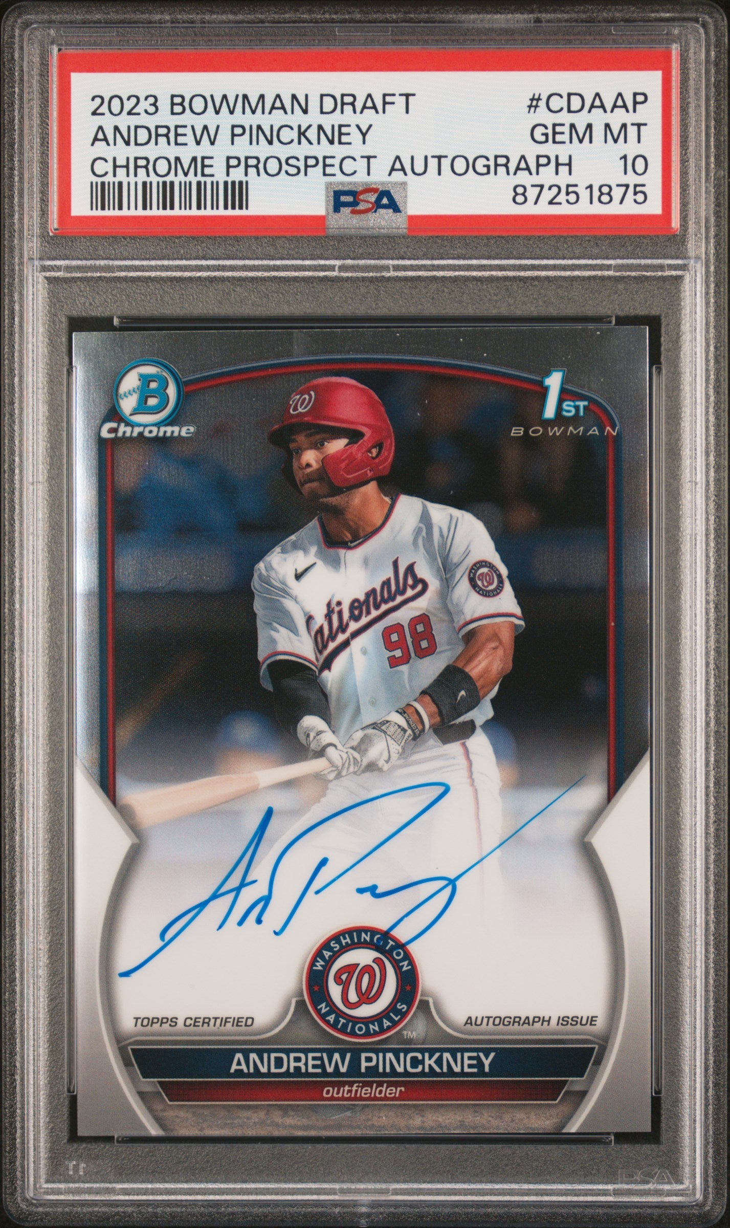 2023 Bowman Draft Chrome Autograph Andrew Pinckney #CDAAP PSA 10