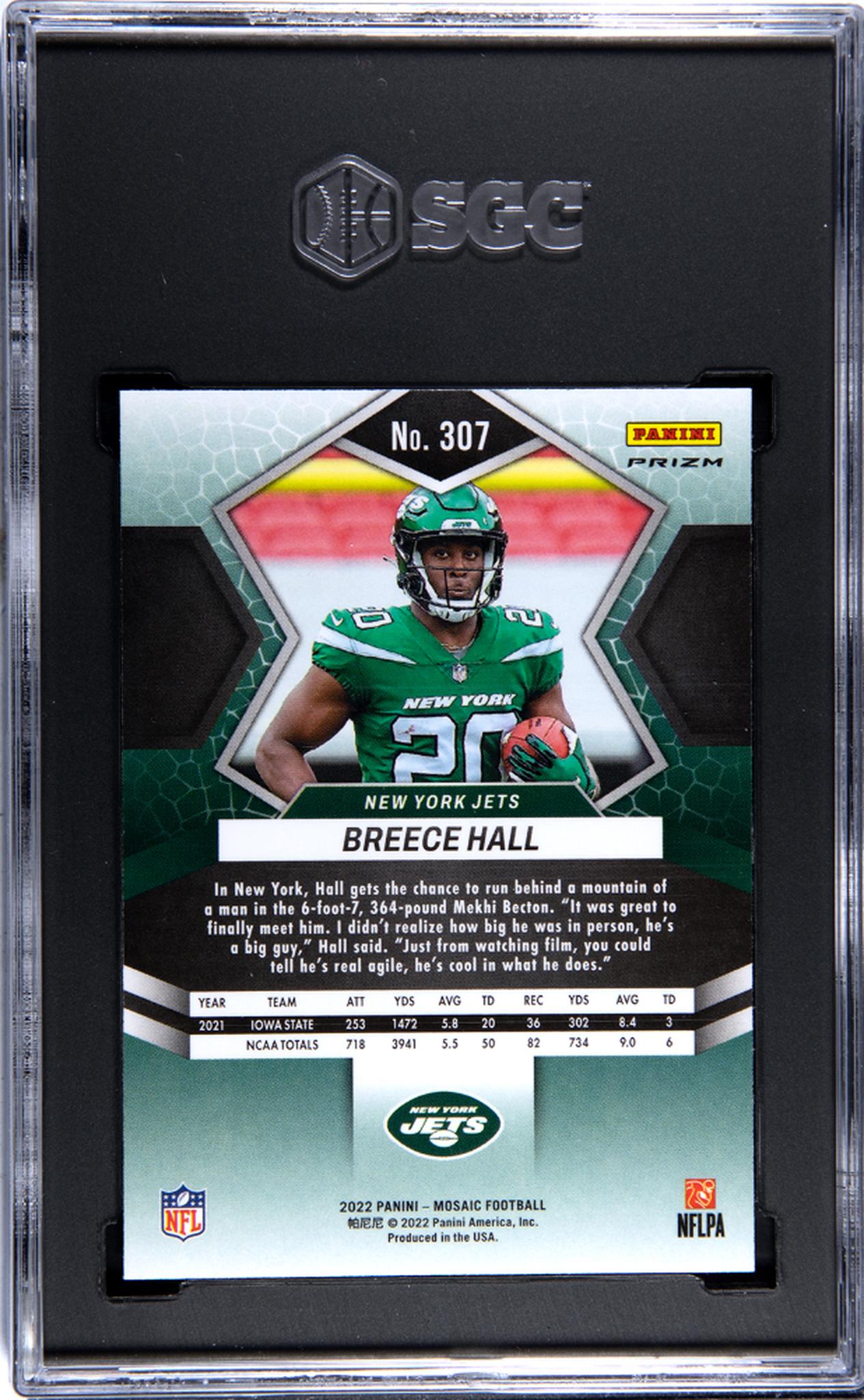 2022 Panini Mosaic Breece Hall #307 SGC 9.5