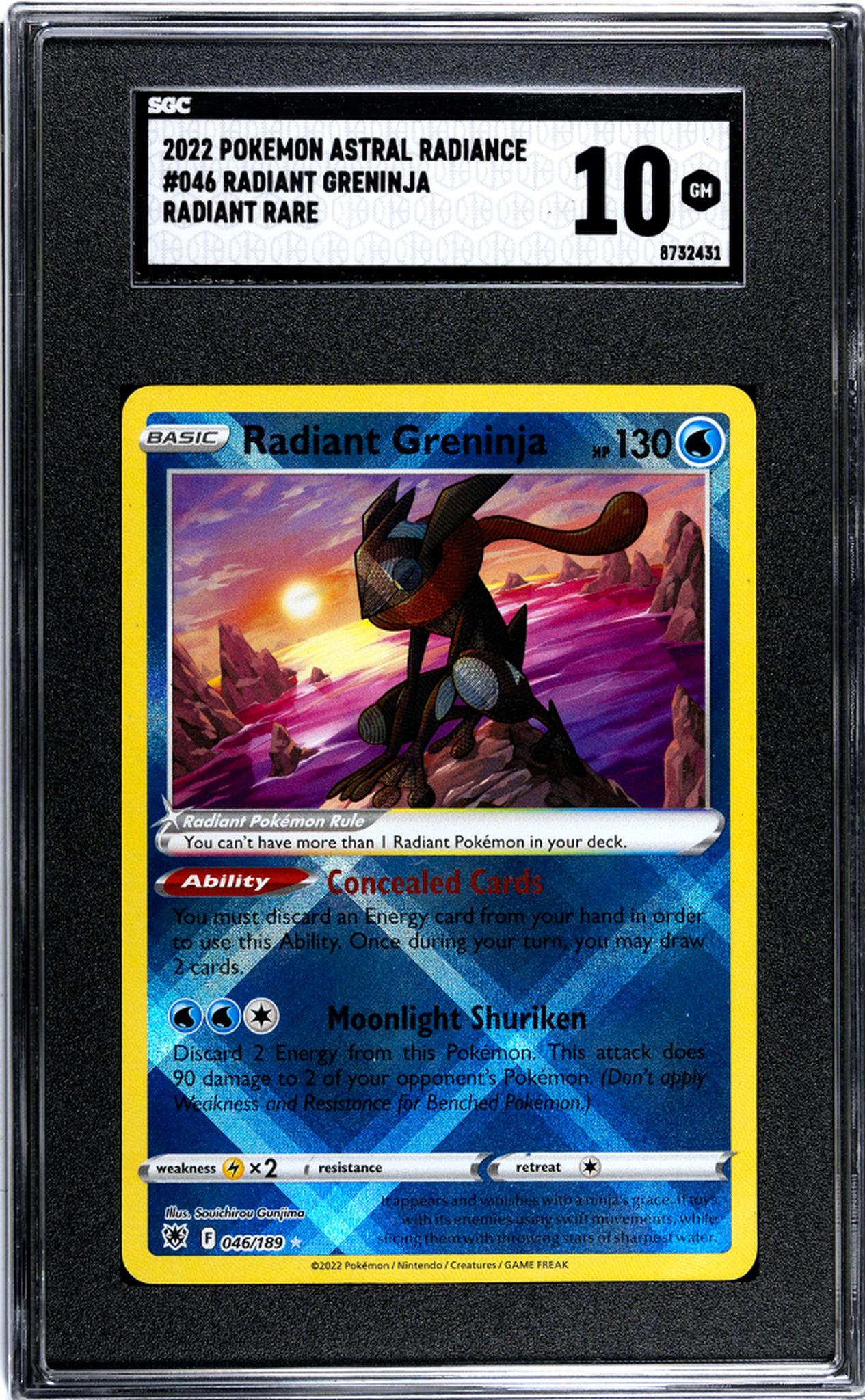 2022 Pokemon #046/189 Radiant Greninja Astral Radiance SGC 10