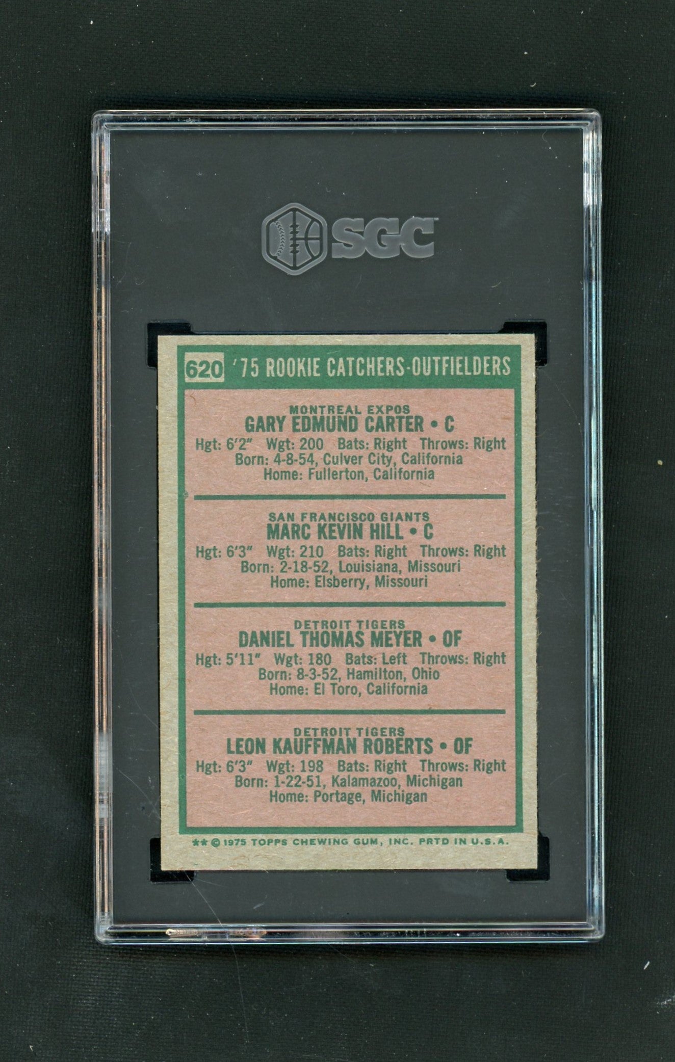 1975 Topps #620 Gary Carter Rookie Catchers SGC 6.5