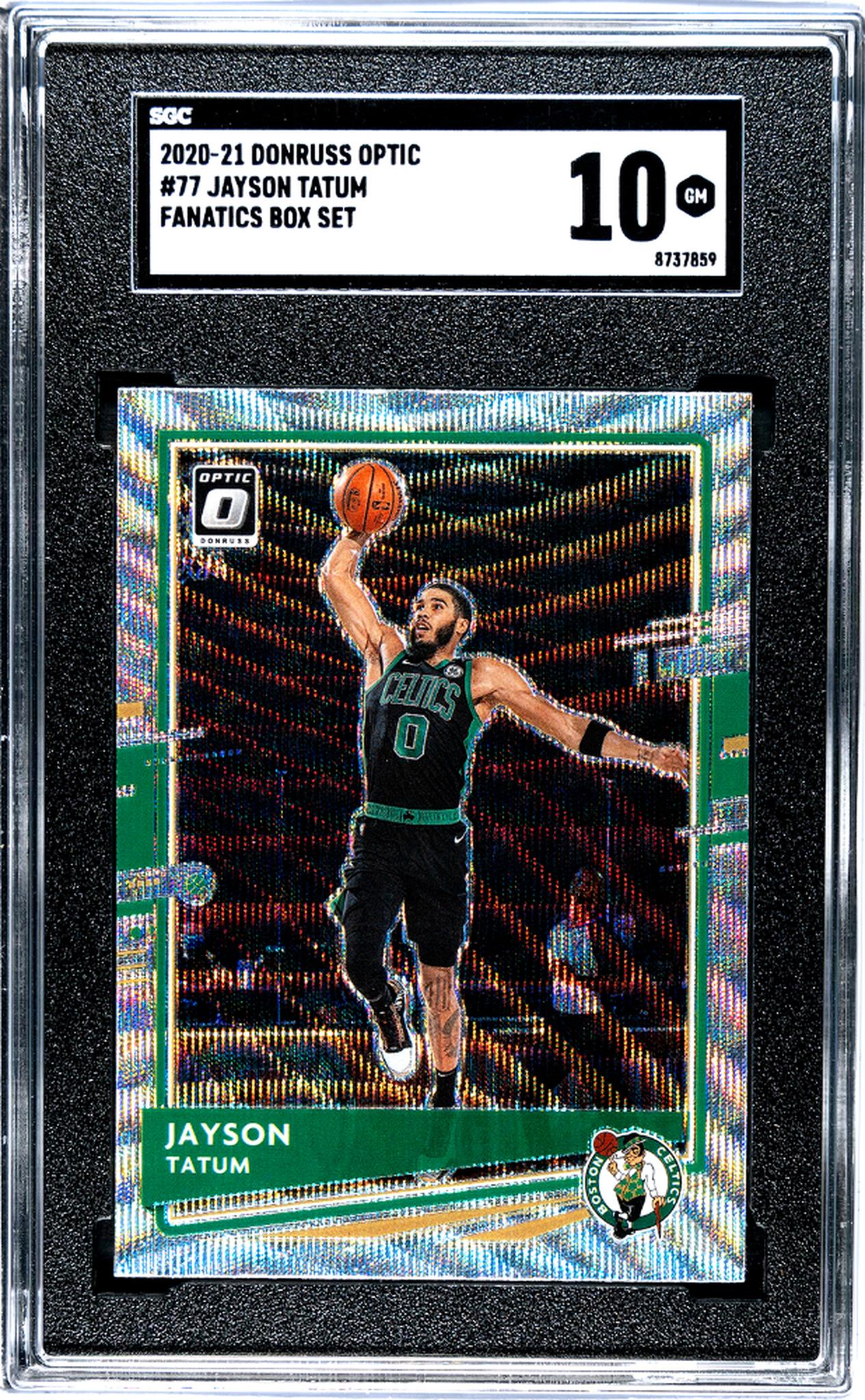 2020-21 Donruss Optic #77 Jayson Tatum Fanatics Box Set SGC 10