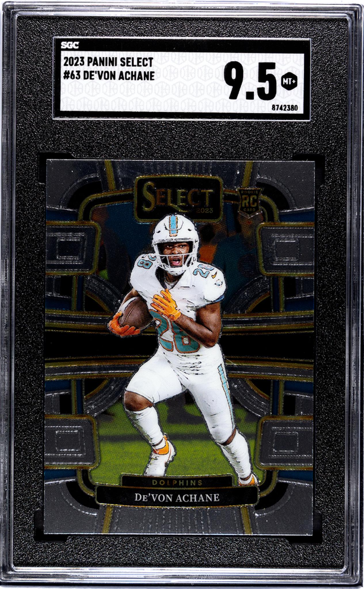 2023 Panini Select #63 De'Von Achane SGC 9.5