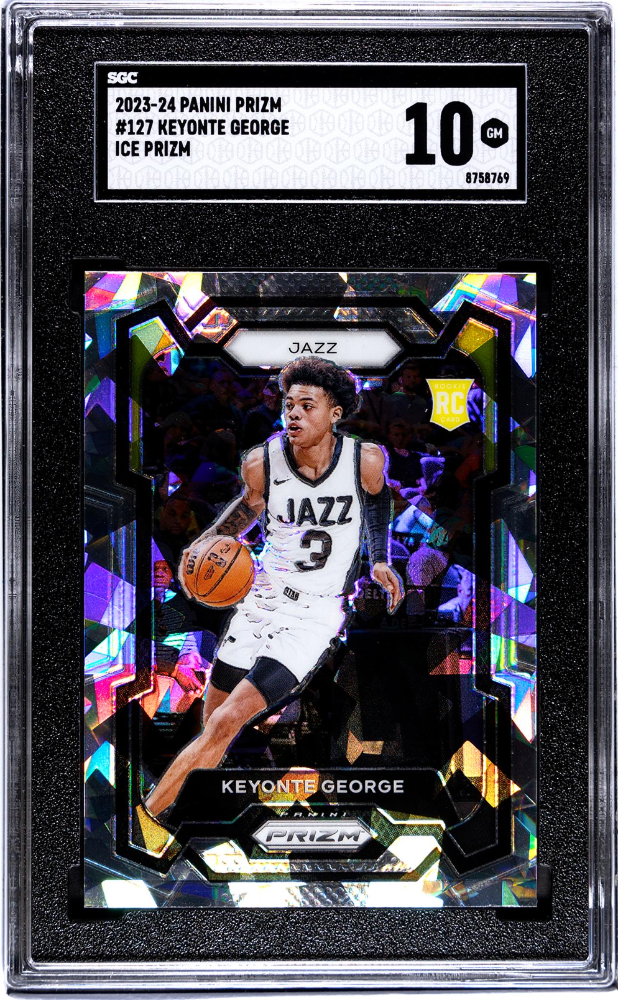 2023-24 Panini Prizm #127 Keyonte George Ice Prizm SGC 10