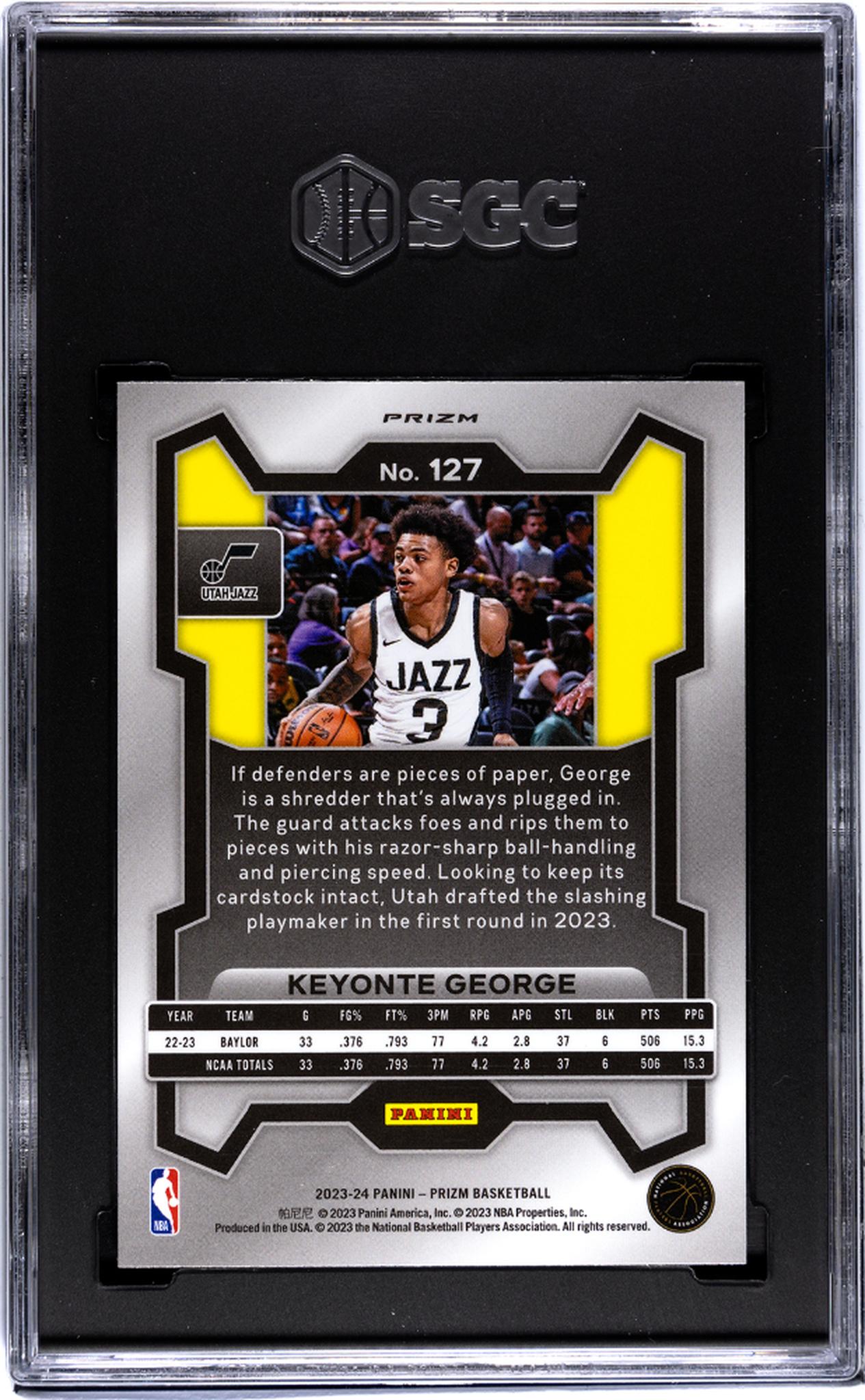 2023-24 Panini Prizm #127 Keyonte George Ice Prizm SGC 10